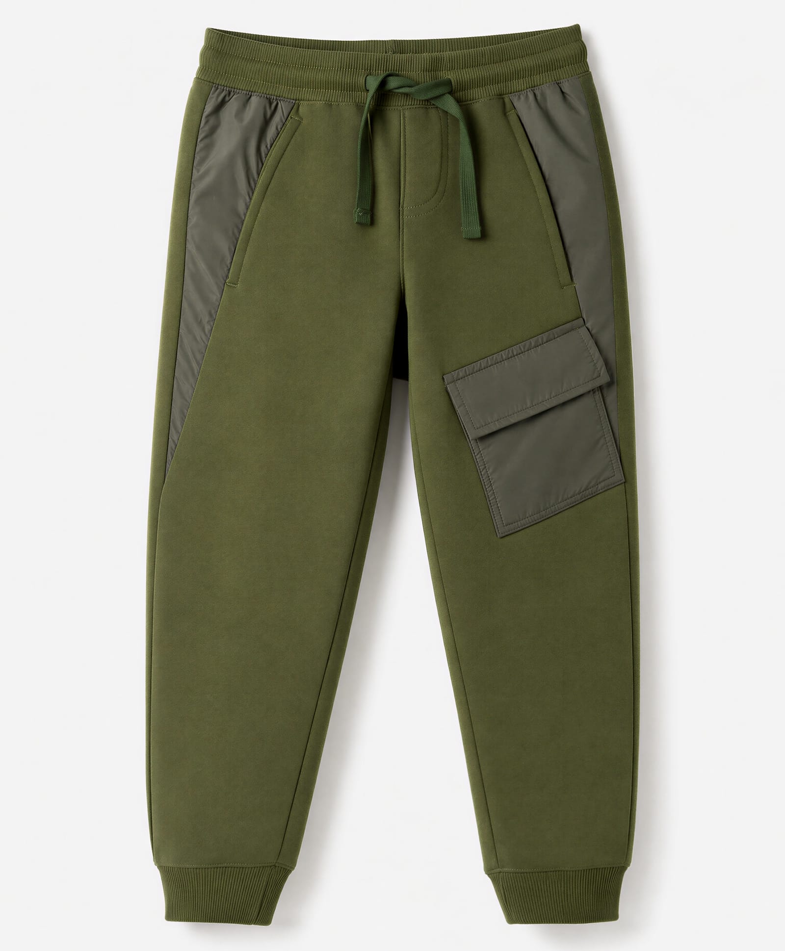 Pine Kids Cotton Knit Full Length Lounge & Track Pant - Olive Green-picture-18