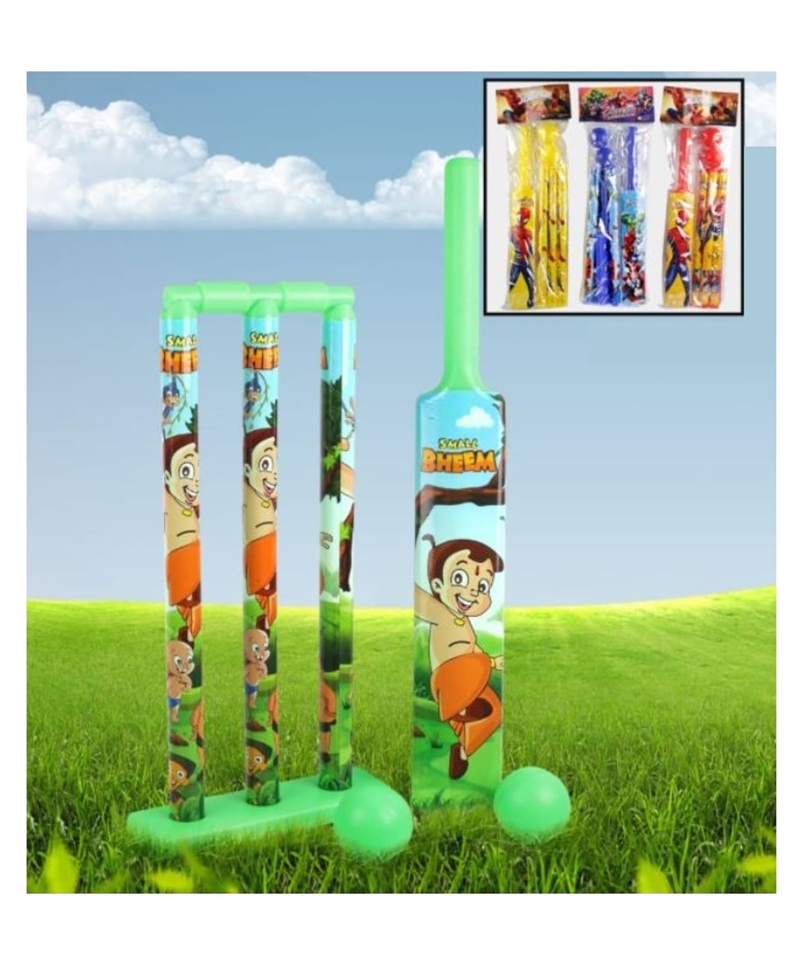 Azhari Junior Plastic Cricket Set with Bat,Balls, Wickets, Indoor Beach Outdoor Garden Play Set for Kids Pack of 1 Color May Vary-picture-10