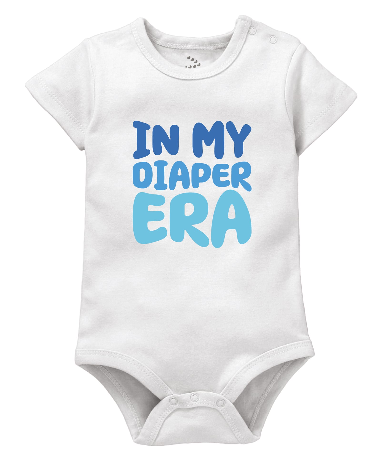 Zeezeezoo 100% Cotton Knit Half Sleeves In My Diaper Era Text Printed Onesie - White-picture-35