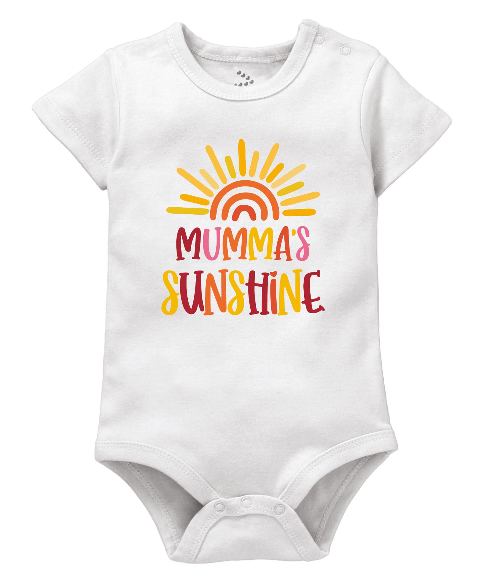 Zeezeezoo Mothers Day Theme 100% Cotton Knit Half Sleeves Mummas Sunshine Text Printed Onesie - White-picture-12