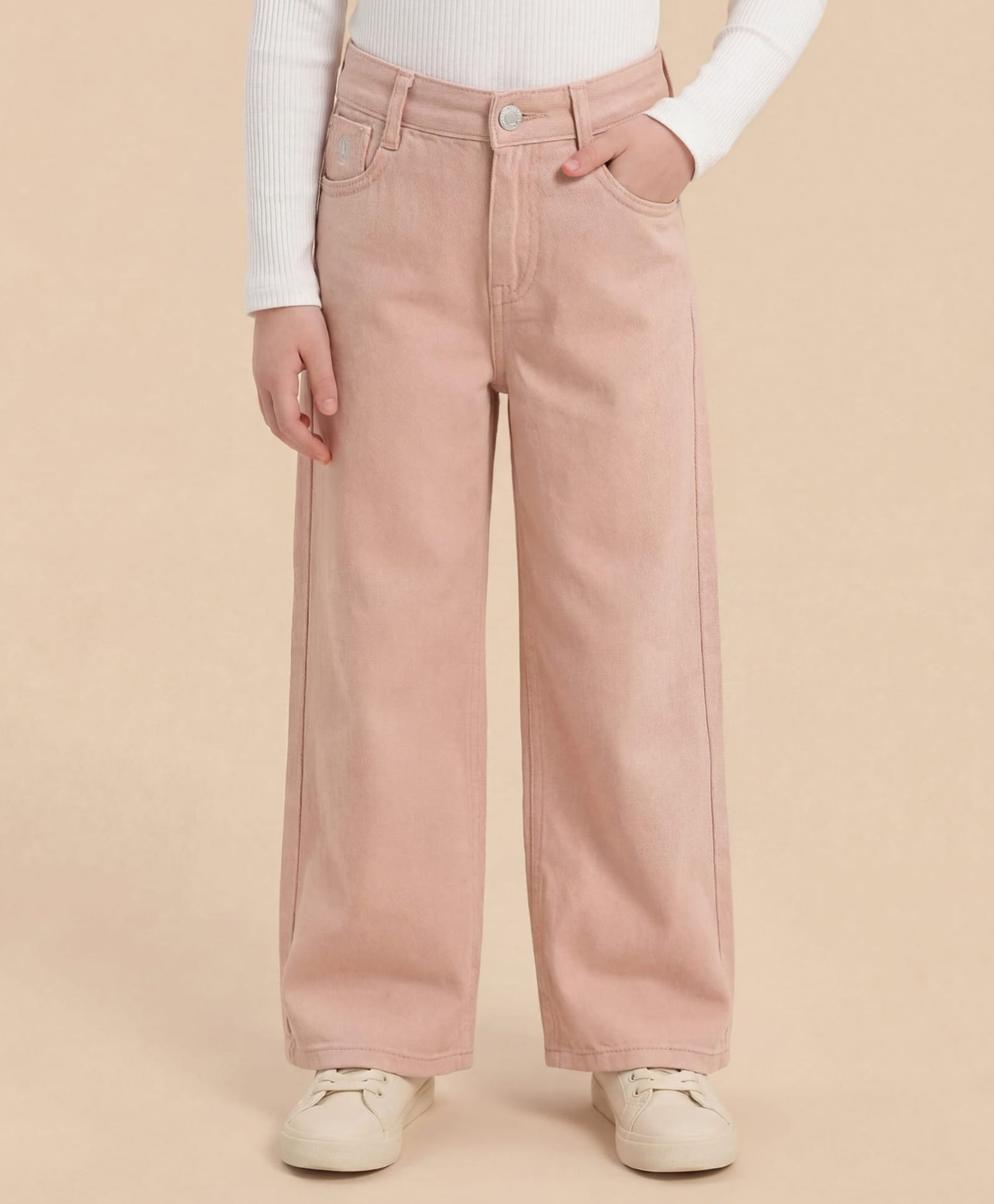 U.S. Polo Assn. Kids Cotton Woven Solid Jeans - Pink-picture-23