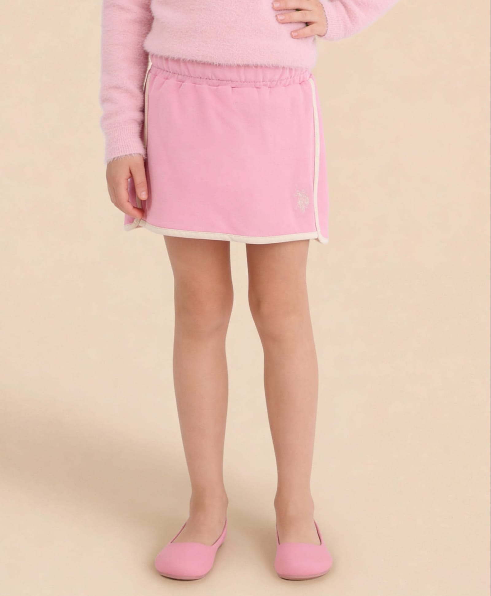 U.S. Polo Assn. Kids Cotton Knit Solid Skirt - Pink-picture-20