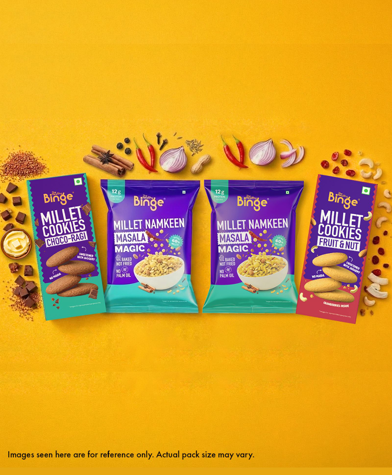 The Healthy Binge Assorted Snack Combo Masala Magic Namkeen with Cookies-image-20
