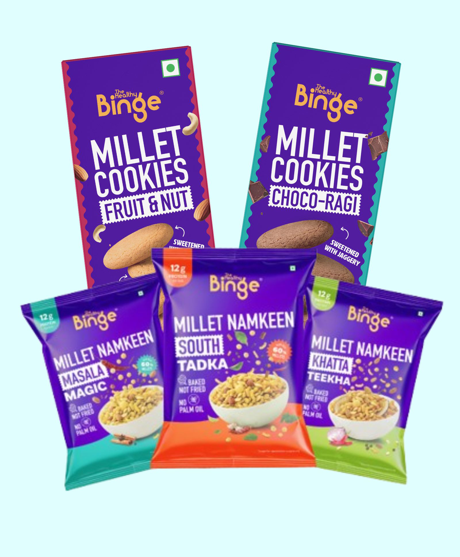 The Healthy Binge Assorted Millet Namkeen & Millet Cookies Combo (Pack of 5)-image-27