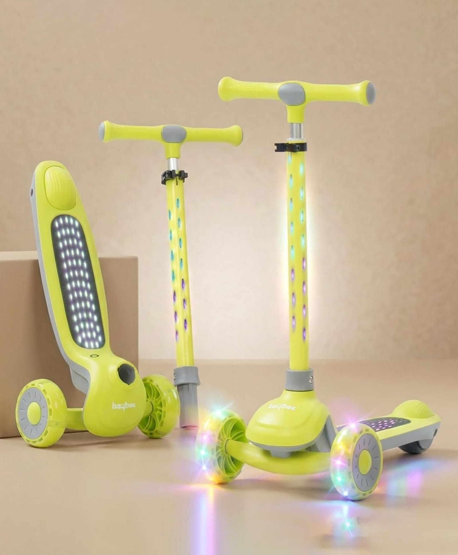 Baybee Zyro Kick Scooter for Kids | 3 Wheel Kids Scooter with 3 Height Adjustable & LED Lights | Skate Scooters with Music & Foot Brake | Indoor Outdoor Toddler Scooters for 2 to 10 Years (Green)-picture-42