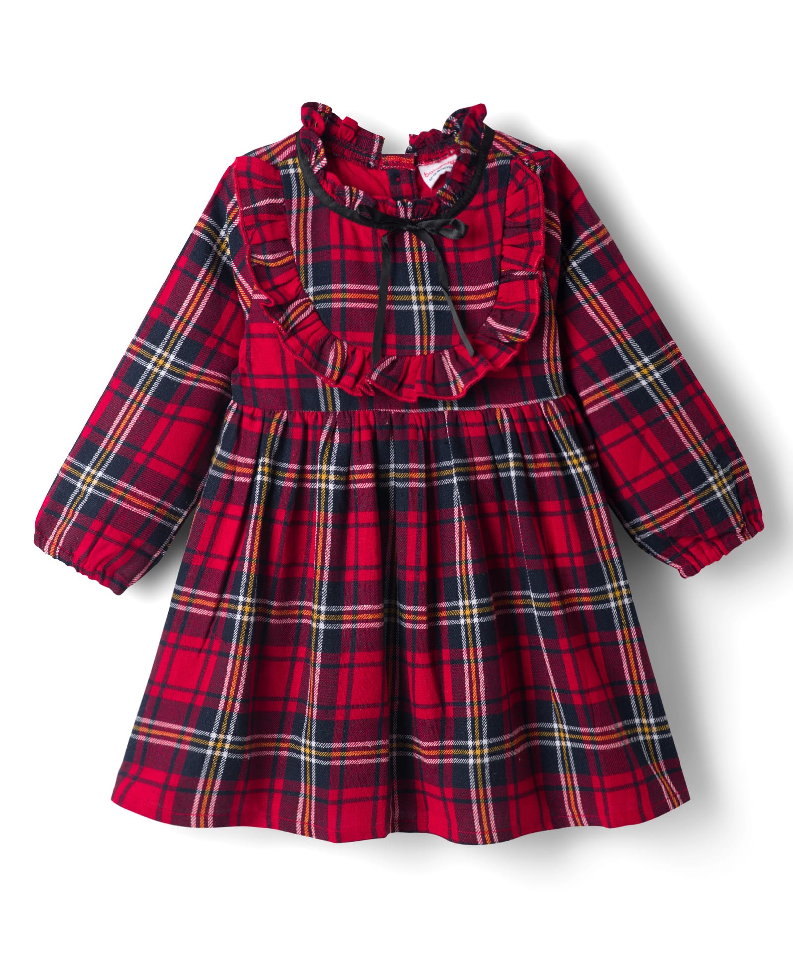 Babyhug Cotton Woven Full Sleeves Checked Frock - Red-image-42