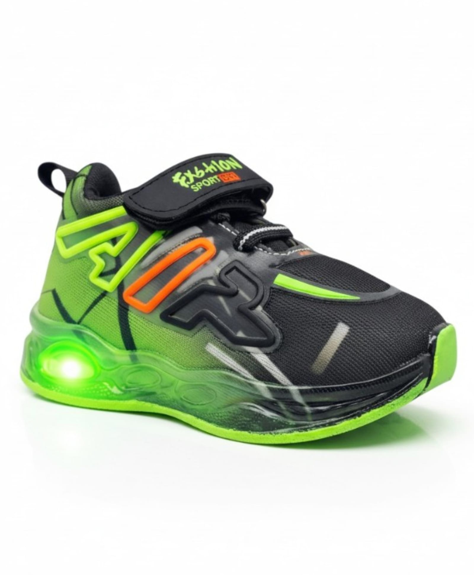 Lil Lollipop Colour Blocked Velcro Closure LED Shoes - Green-picture-23
