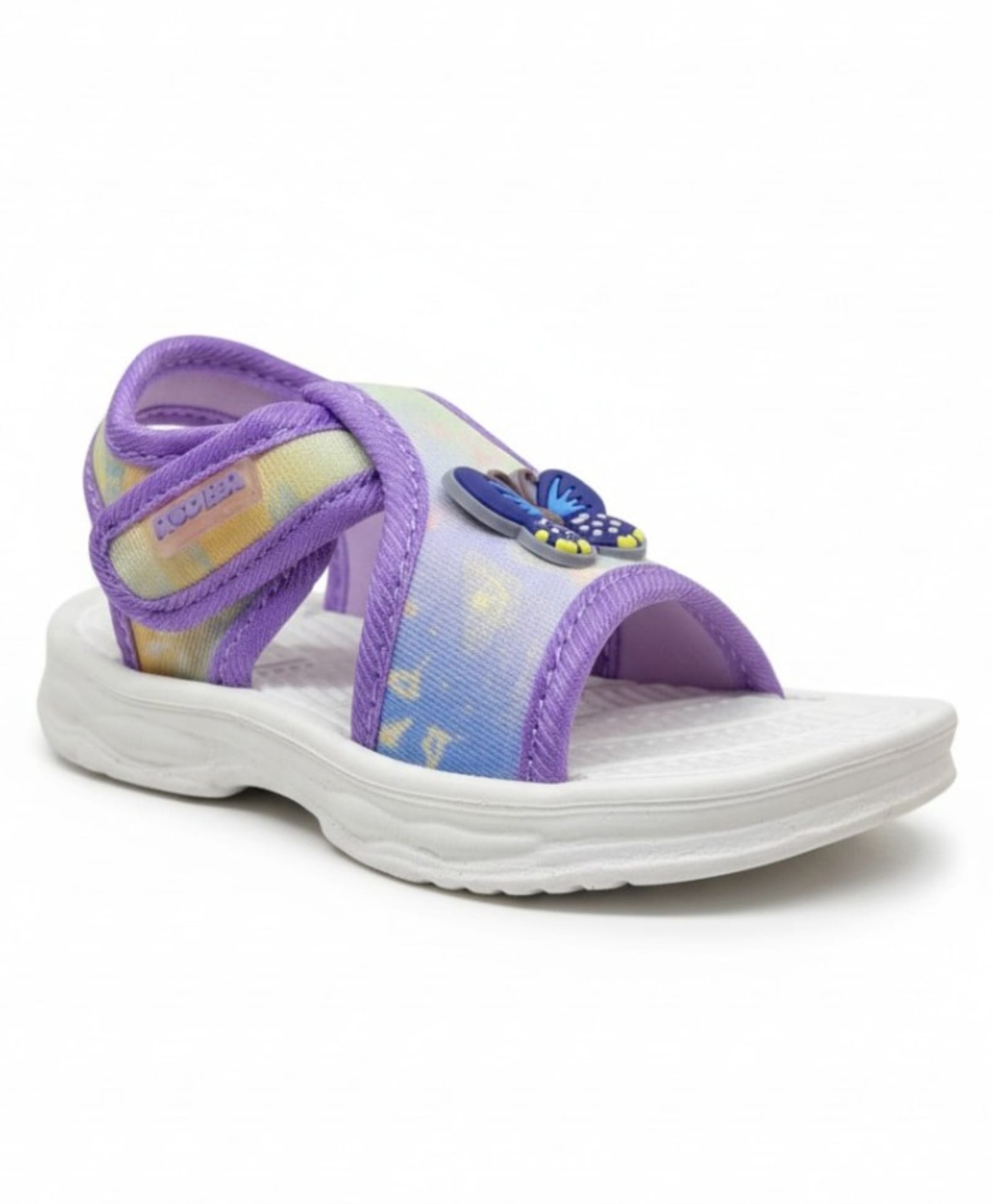 Lil Lollipop Butterfly Applique Detailed Velcro Closure Sandals - Purple-picture-17