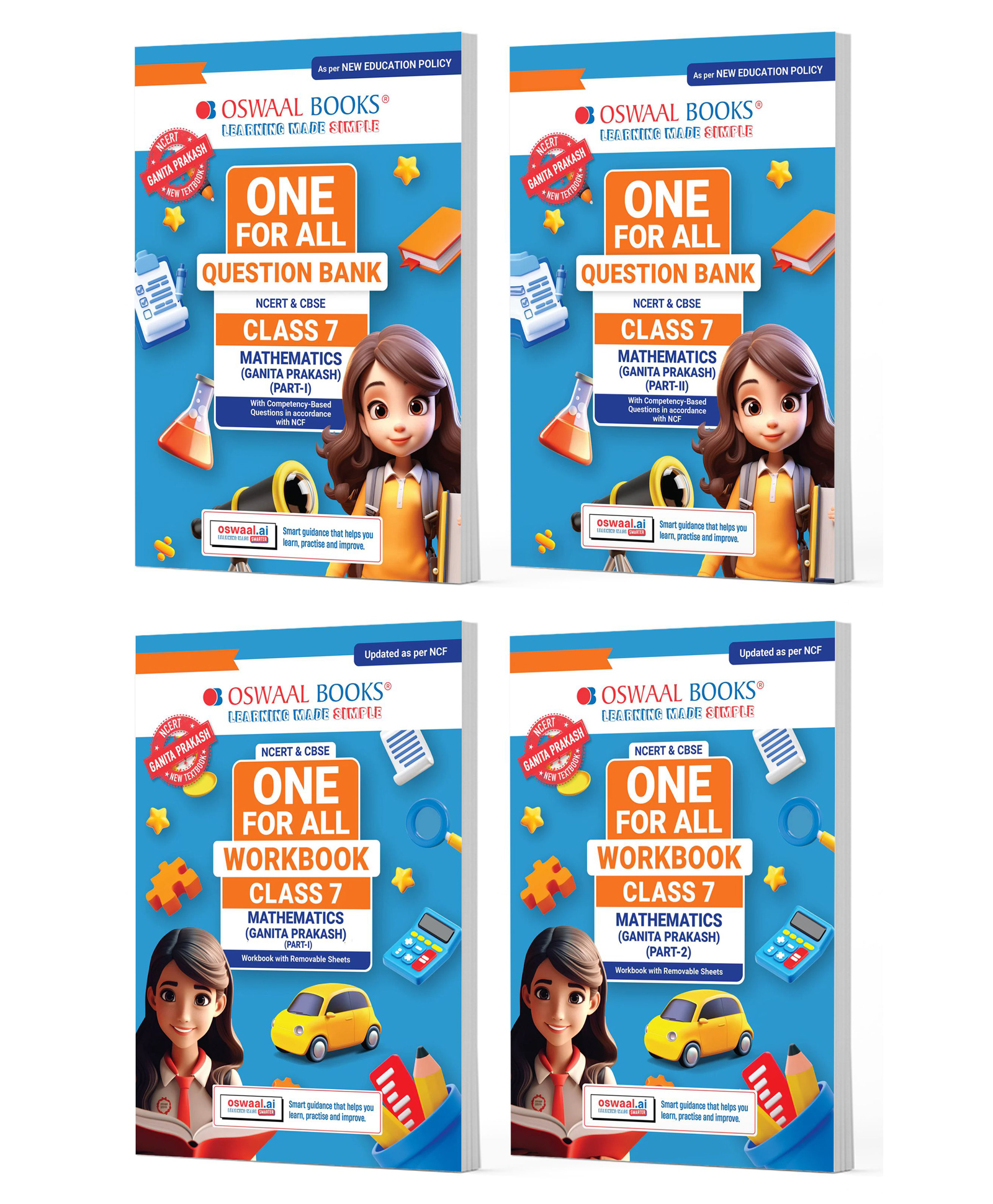 OSWAAL BOOKS One For All Question Bank + One For All Workbook (NCERT & CBSE) Mathematics Part-1 & Part-2 Class 7 (Set of 4 Books) | Updated As Per NCF For Latest Exam-image-13