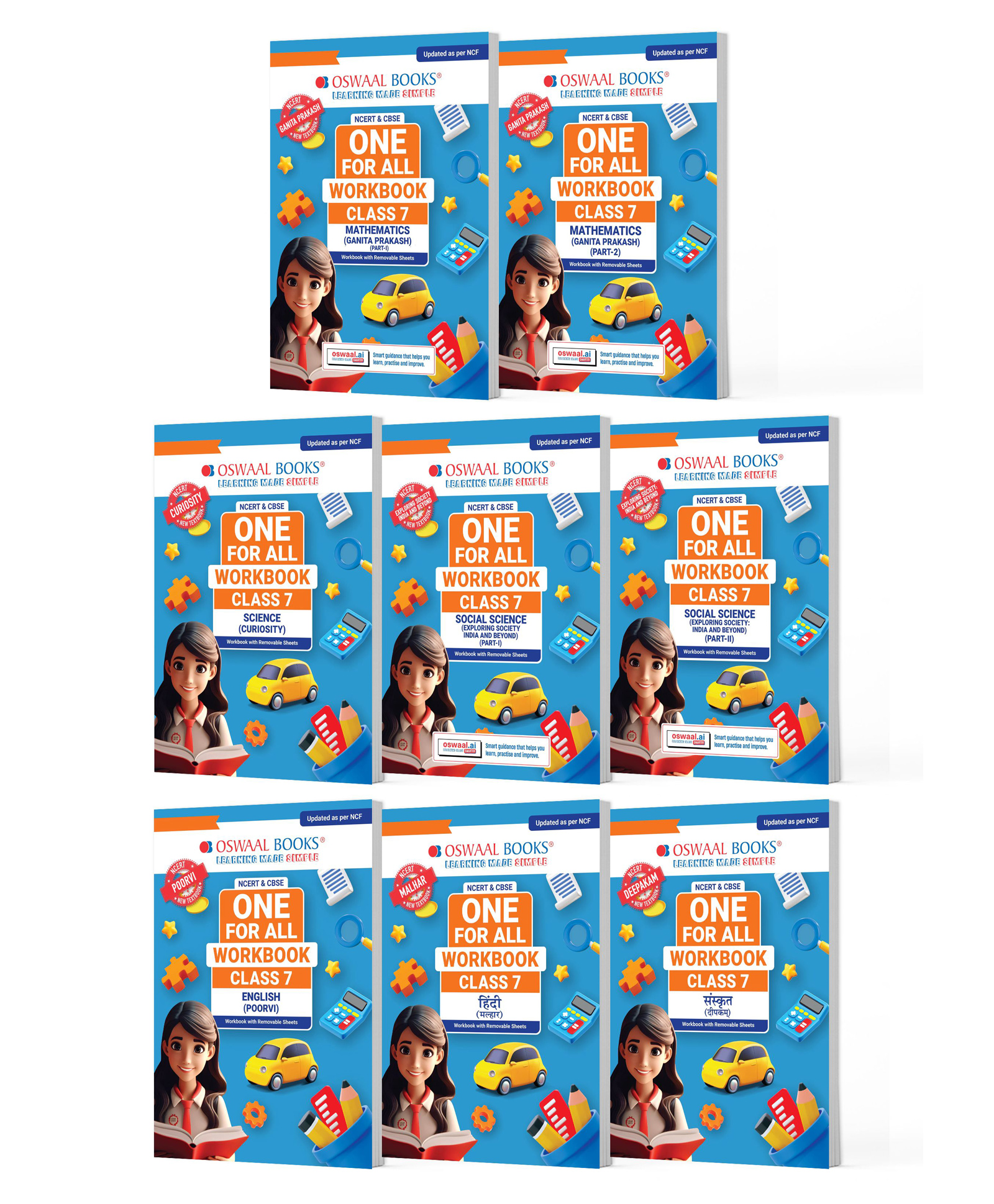 OSWAAL BOOKS NCERT & CBSE One for All Workbook for Class 7 | Mathematics Part-1 & Part-2| Sci | SST Part-1 & Part-2 | Eng | Hindi | Sanskrit | Updated as Per NCF | Set of 8 Books | For Latest Exam-image-7