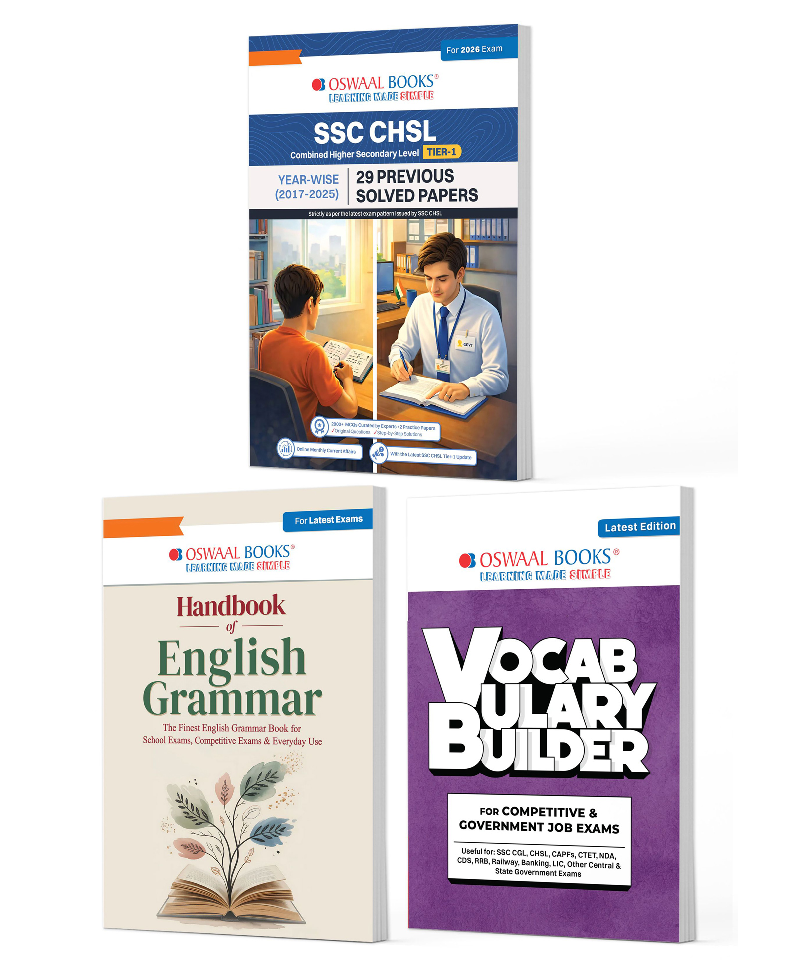 OSWAAL BOOKS SSC CHSL Tier-1 Combined Higher Secondary Level 29 Previous Solved Papers (2017-2025) + English Grammar Handbook + Vocabulary Builder for Exams 2026 | Set of 3 Books-image-38