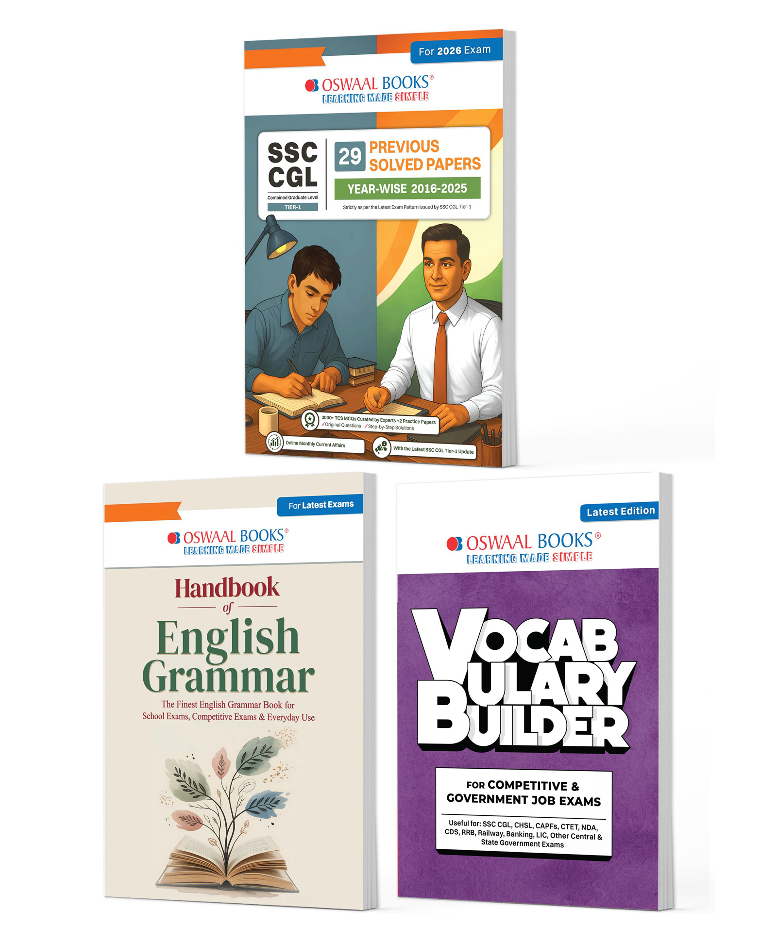 OSWAAL BOOKS SSC CGL Tier-1 29 Previous Solved Papers (20162025) + English Grammar Handbook + Vocabulary Builder for SSC Exams 2026 | Set of 3 Books-picture-40