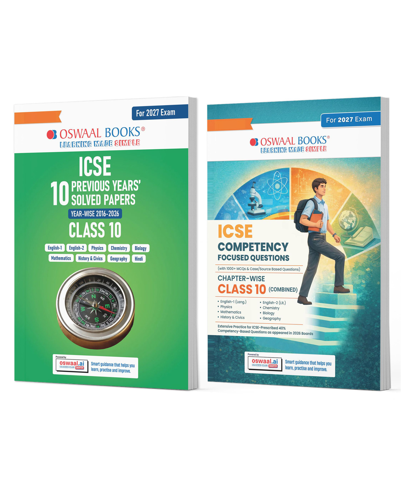 OSWAAL BOOKS ICSE 10 Previous Years' Solved papers and Competency Focused Questions Chapter-wise Class 10 (Maths, Physics, Chemistry, Biology) (Set of 2 Books) for 2027 Board Exams-image-6