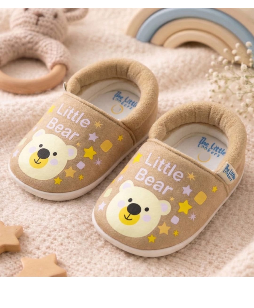 The little lookers Cotton Bear Printed Booties - Beige-picture-23