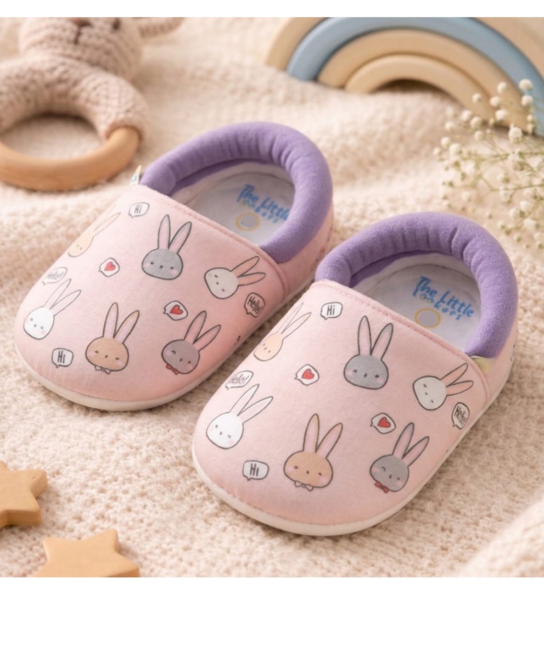 The little lookers Cotton Bunnies Printed Booties - Pink-picture-24