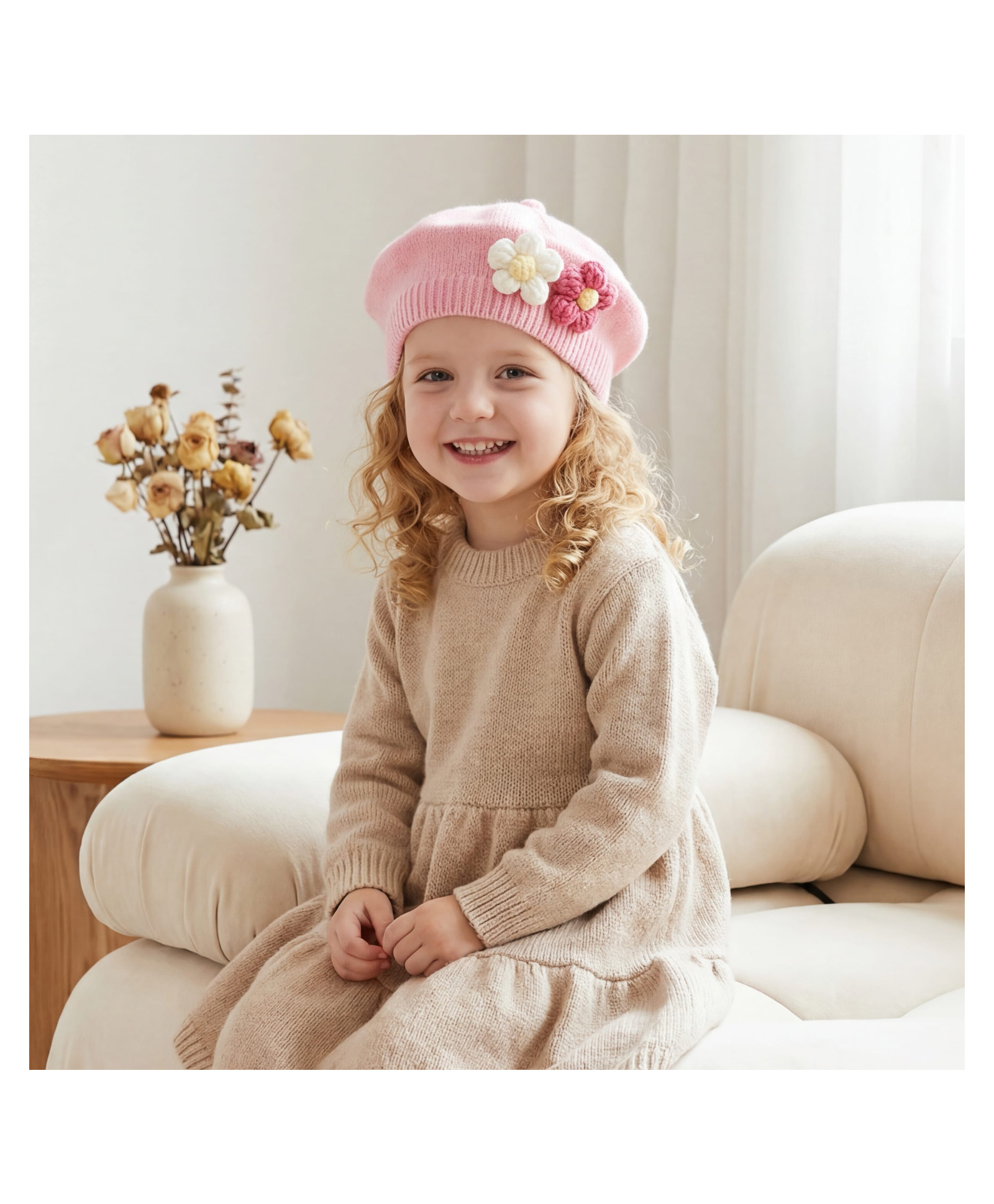 Babyhug Cotton Freesize Headband with Floral Applique Light Pink - 10.5 cm-image-3