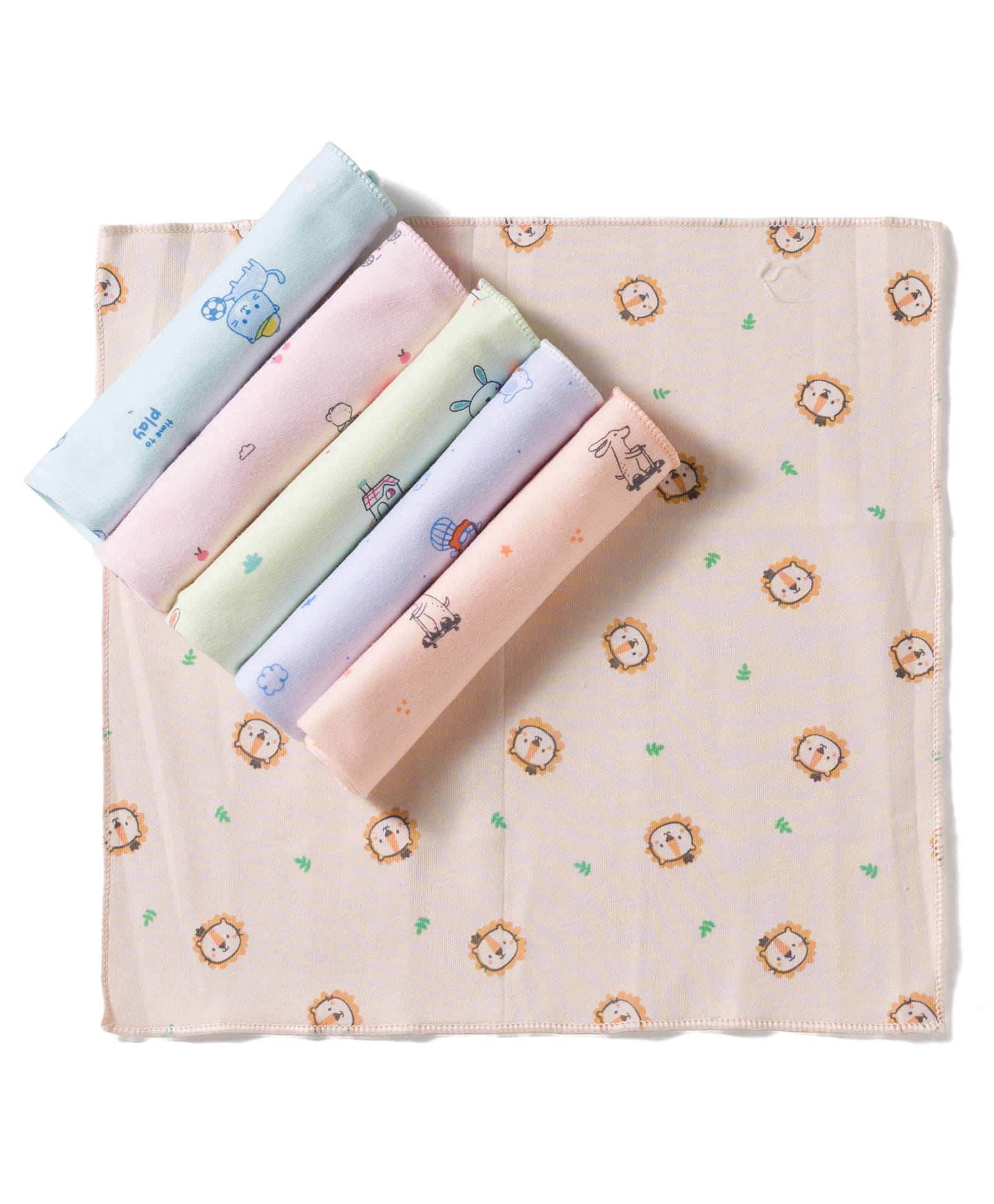 Simply Interlock Knit Printed Towels Pack of 6 L 25 x B 25 cm - Multicolor-picture-12