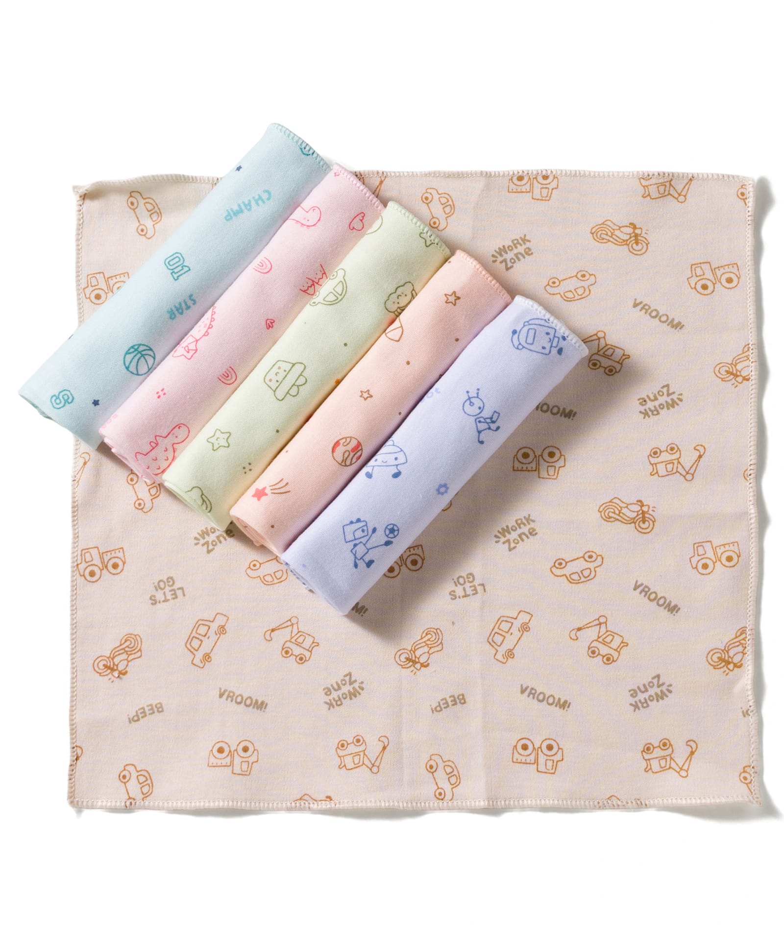 Simply Interlock Knit Printed Towels Pack of 6 L 25 x B 25 cm - Multicolor-picture-11