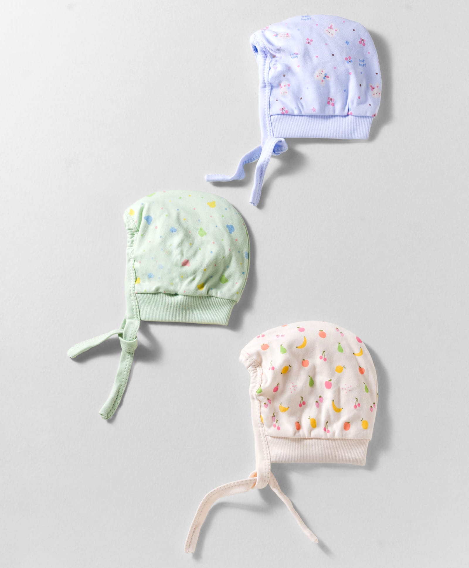 Simply Interlock Knit Printed Baby Caps Pack of 3 Multivolor - Diameter 41 cm-picture-19