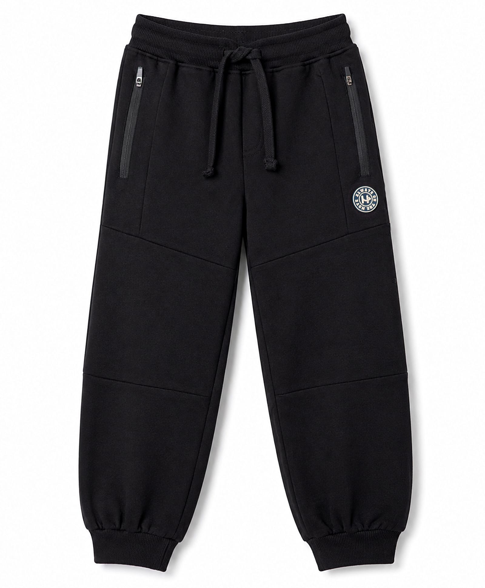 Honeyhap Premium 100% Cotton Terry Knit Full Length Text Printed Cut & Sew Lounge Pant With Bio Finish - Black Beauty-picture-23