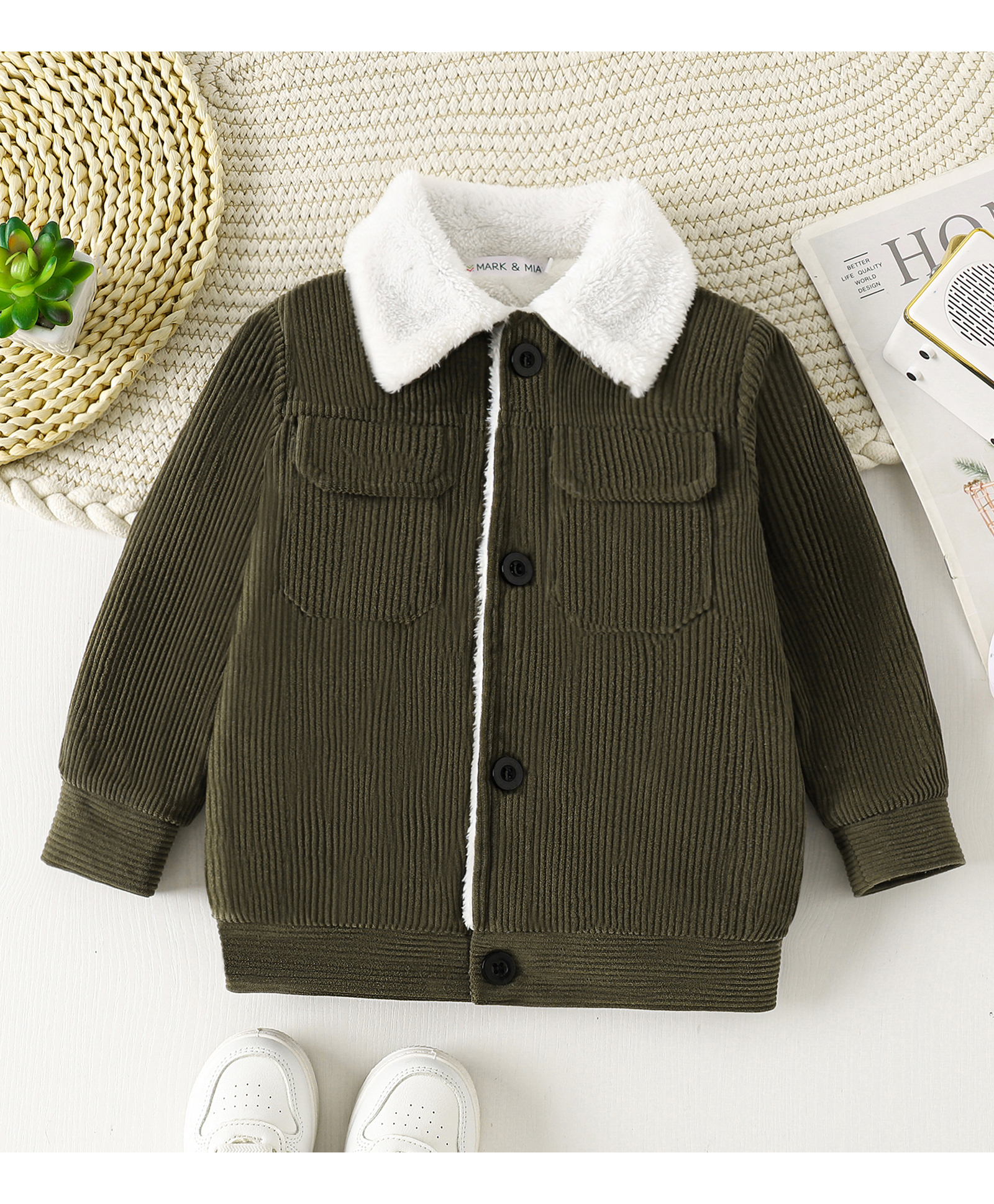 Mark & Mia Full Sleeves Solid Textured Jacket - Dark Green-picture-13