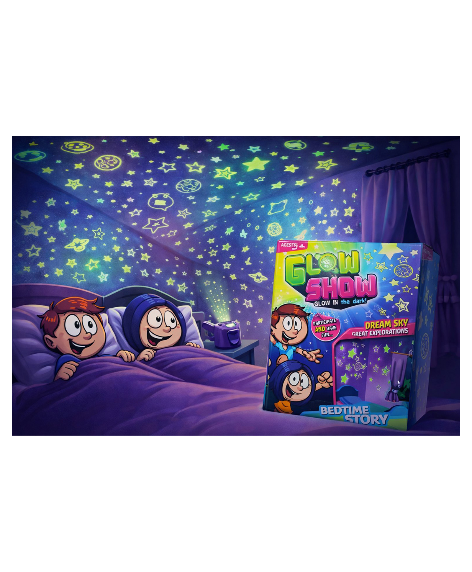 Sanjary Glow in the Dark Stars Wall Stickers Set for Kids Room Bedroom Decor Luminous Ceiling Night Sky Decoration Kit - color design may vary-image-2