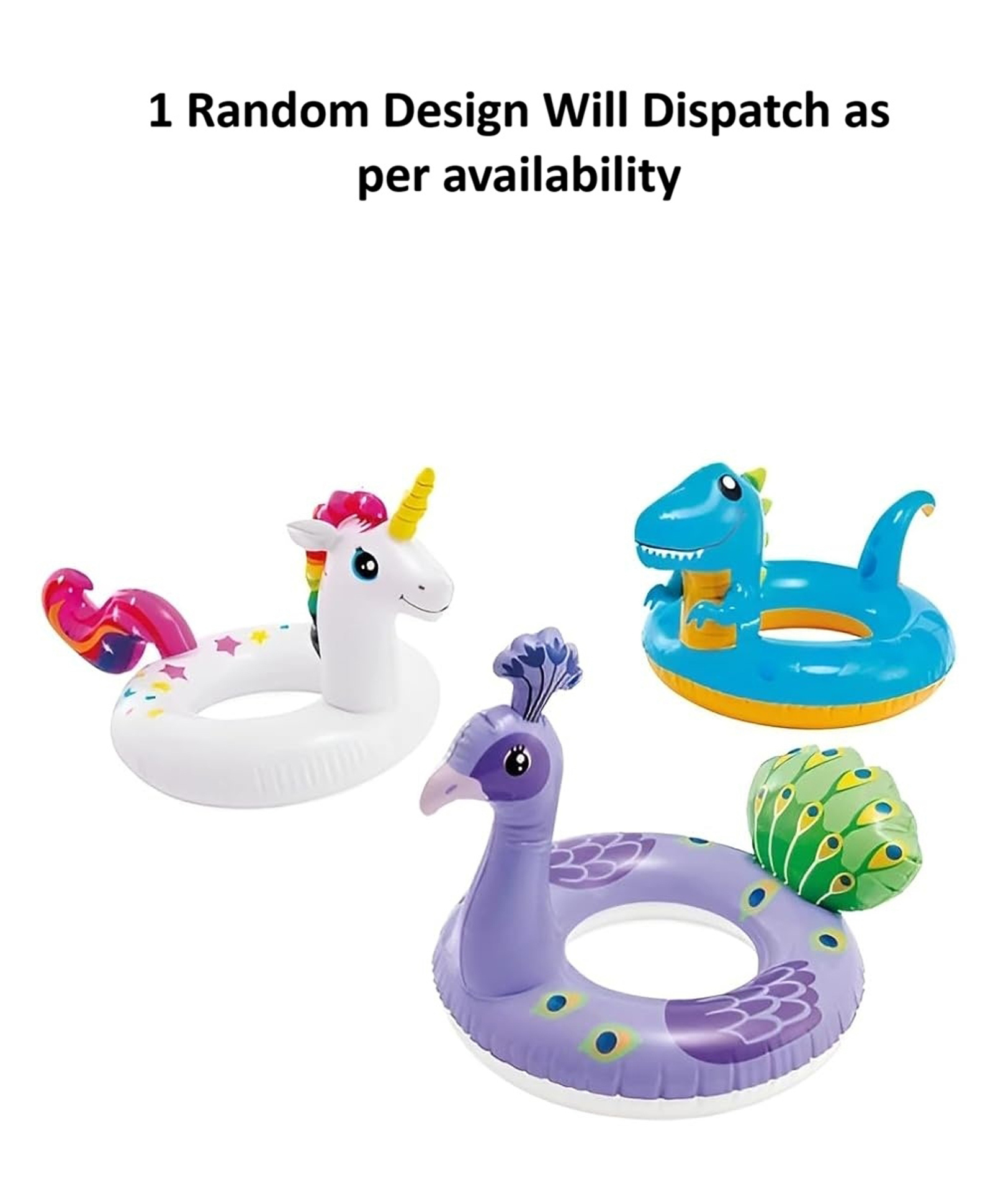 Sanjary Kids Inflatable Pool Float Ring Swim Tube Water Float Toy for Beach Pool Summer Fun for kids color design may vary-image-44