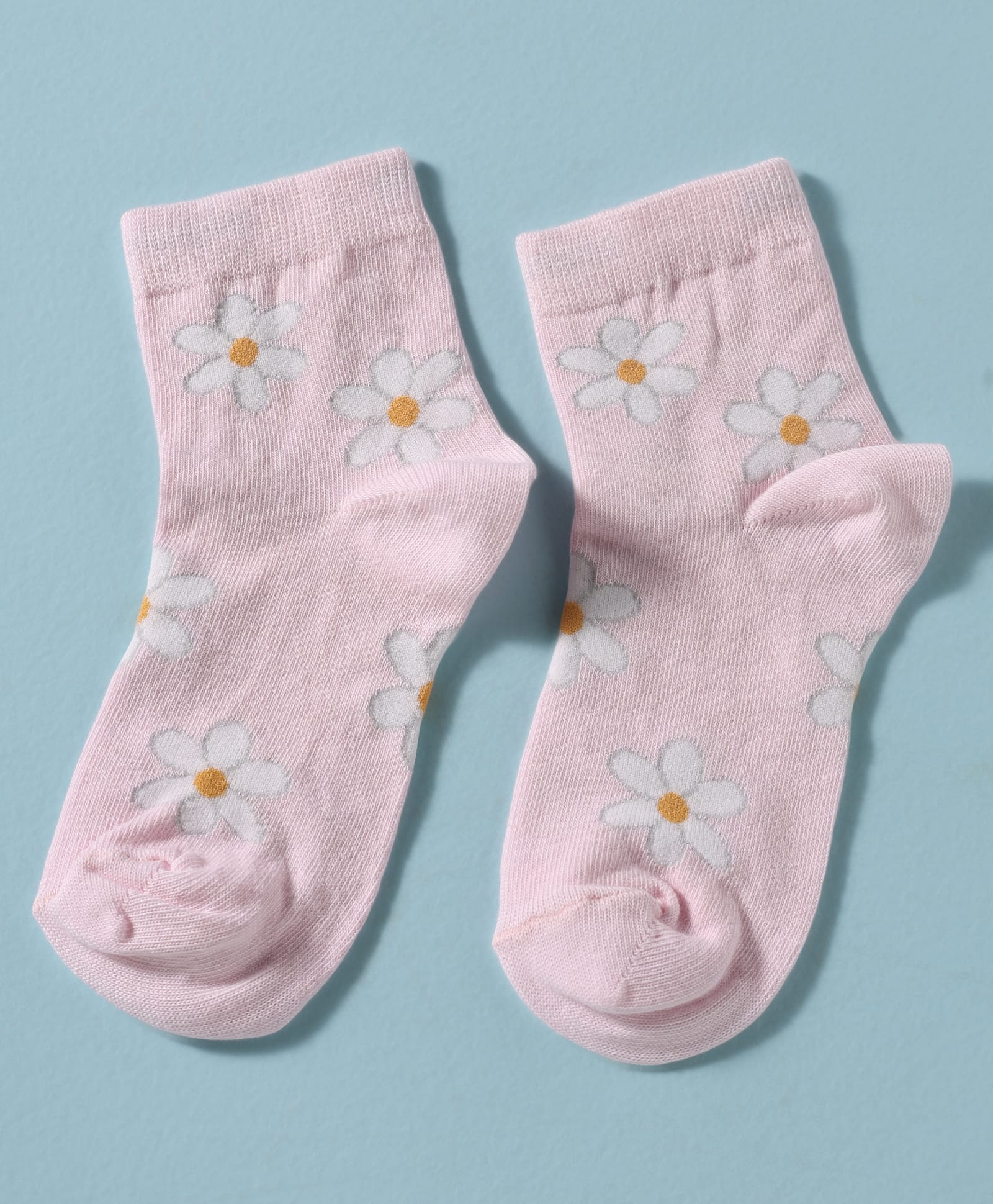 Mustang Knit Ankle Length Socks With Floral Design - Pink-picture-11