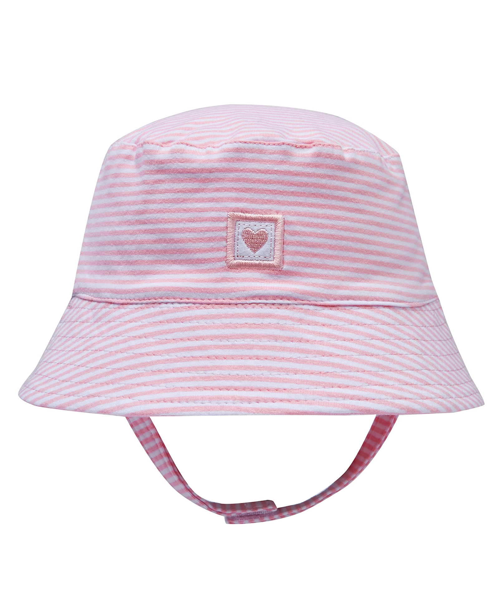 SNUGTIME Cotton Elastane Knit Heart Embroidered Striped Bucket Hat - Pink - 42 Cm-image-37