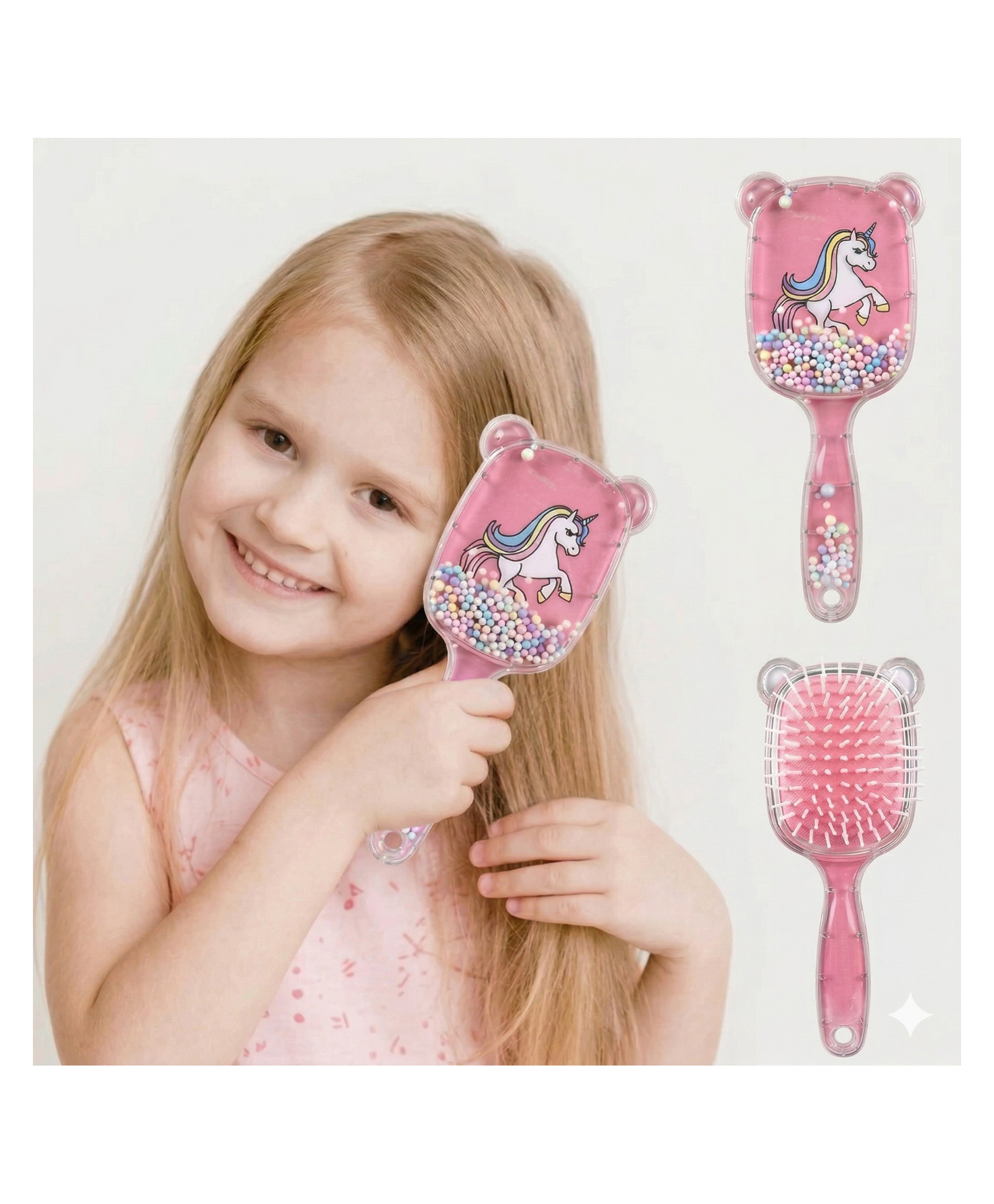 Babymoon Paddle Hair Styling Brush Large with Air Cushion and Soft Bristle for Kids Girls Comb Baby Return Gift Set-image-3