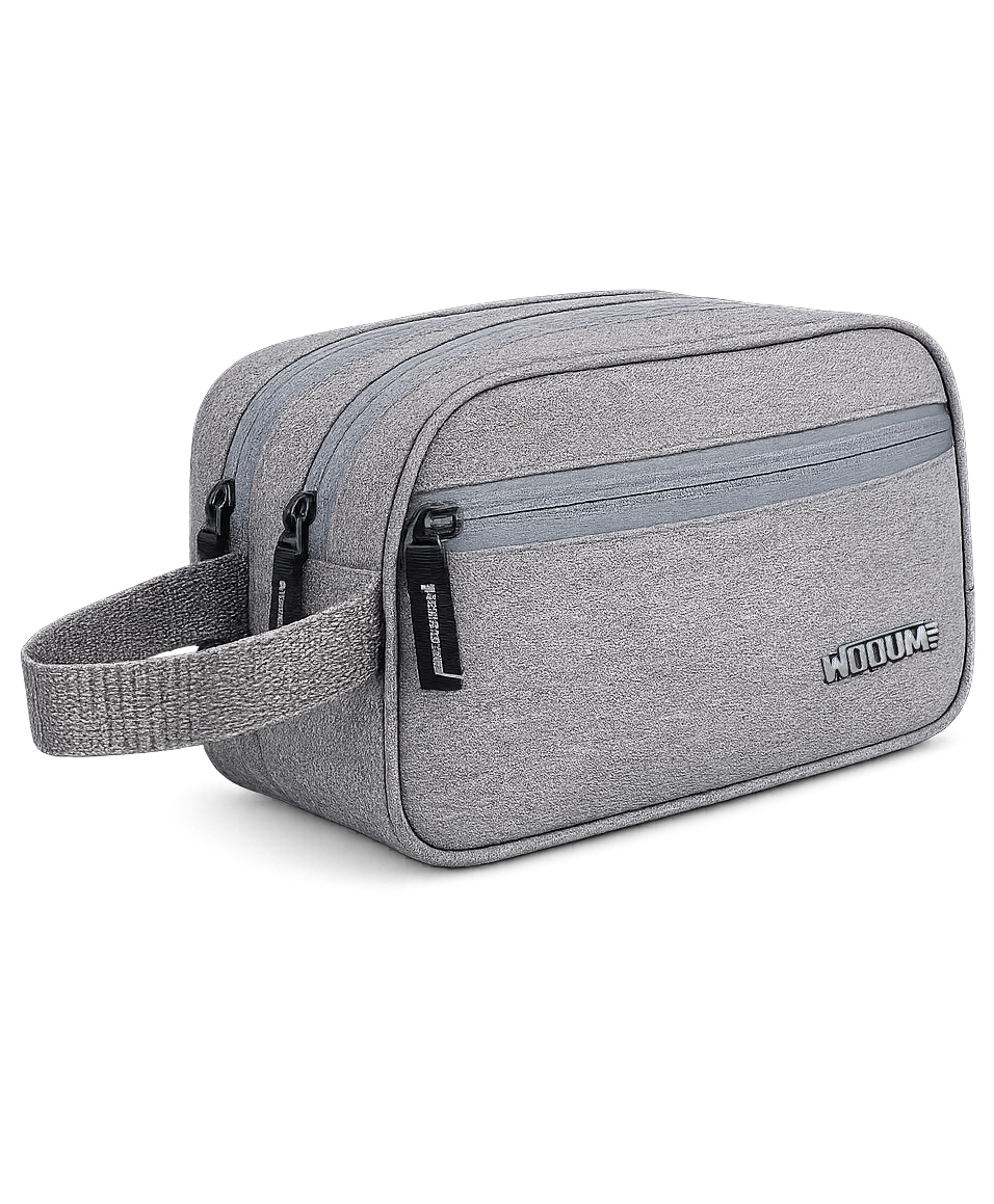 Wooum Travel Toiletry Pouch for Men 1 Year Warranty Shaving Kit Bag Travel Pouch Organizer Medicine Bag Toilet Kit for Travel Small Travel Pouch Bag for Men & Women (Grey)-image-2