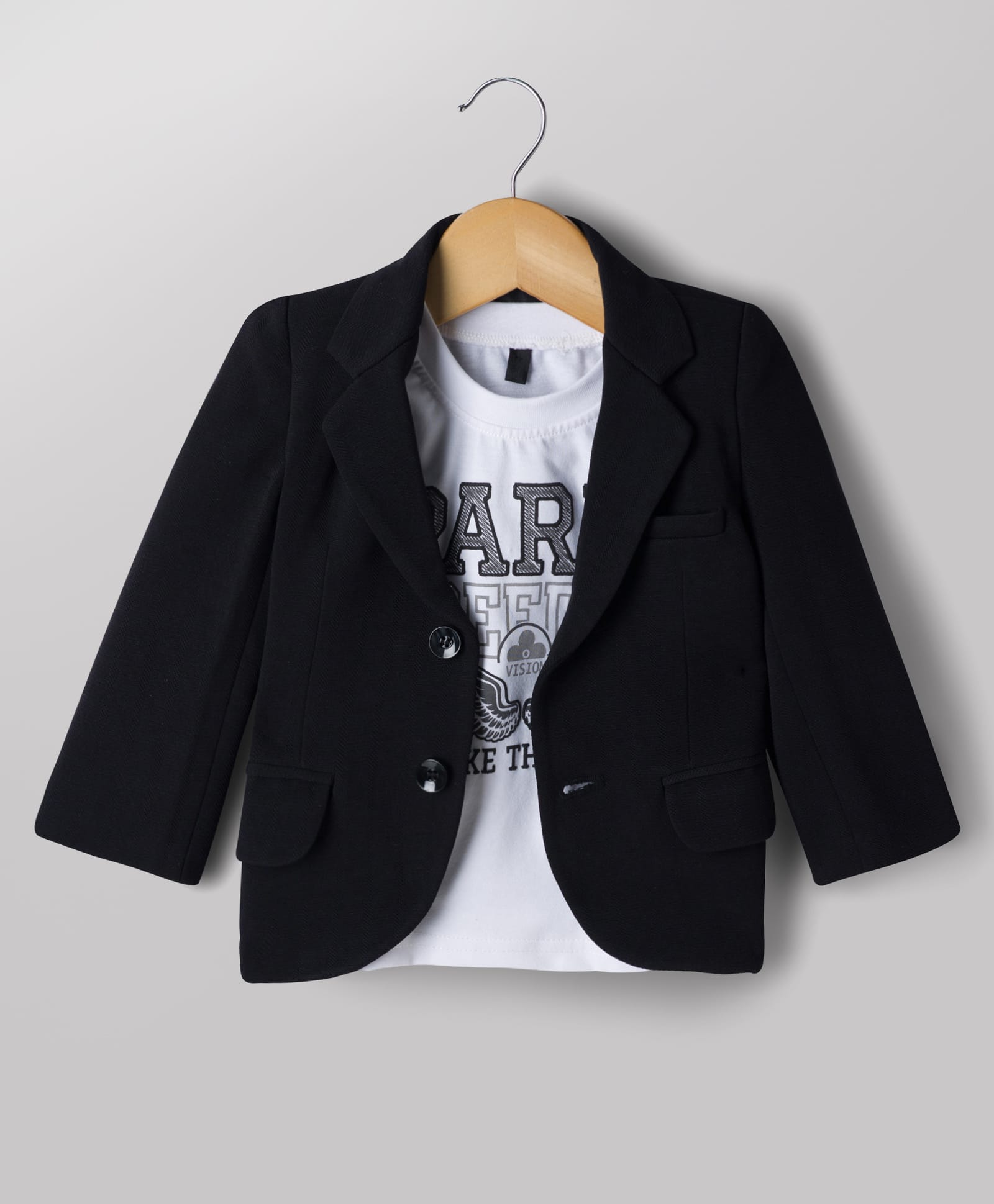 Robo Fry Cotton Woven Full Sleeves Solid Blazer with Inner Tee - Black-image-38