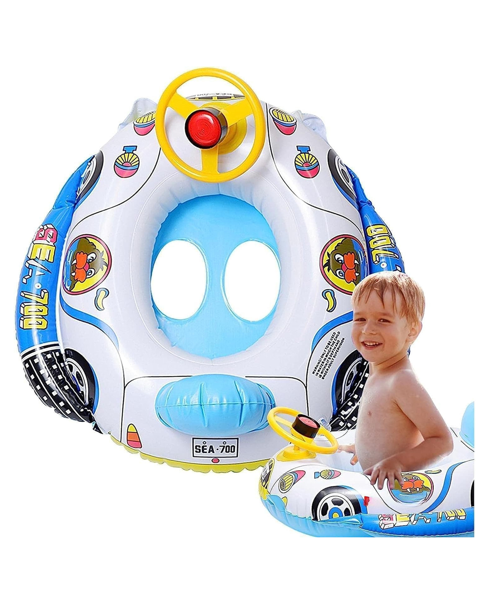 YAMAMA Car Ring Swimming Tube for Kids Baby Swimming Tube Safe Anti-flip Inflatable Swimming Floats for Kids - Color May Vary-image-45