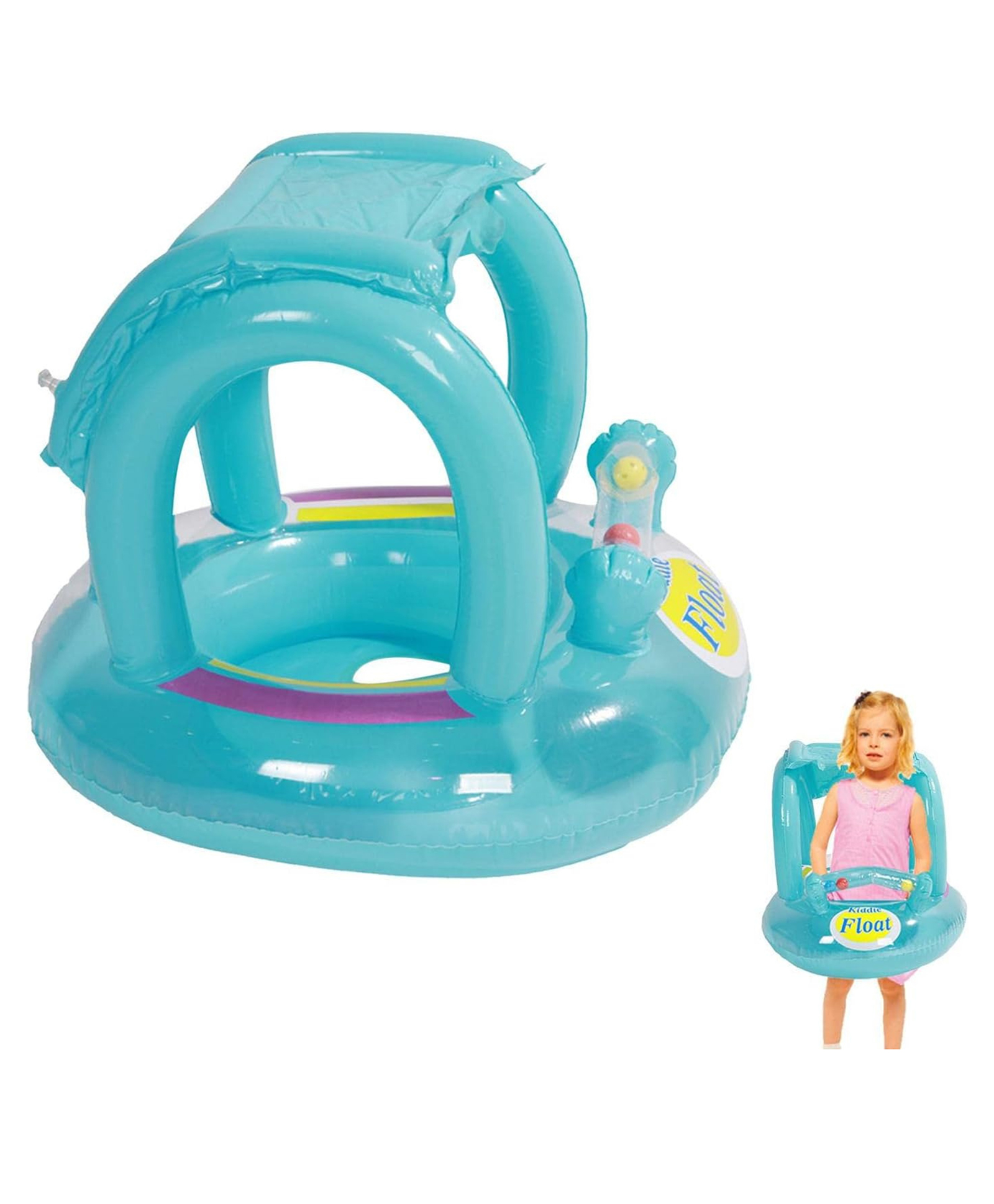 YAMAMA Inflatable Handle Swimming Baby Float Tube for Kids, Safe Anti-flip Inflatable Swimming Floats for Kids - Blue-image-41