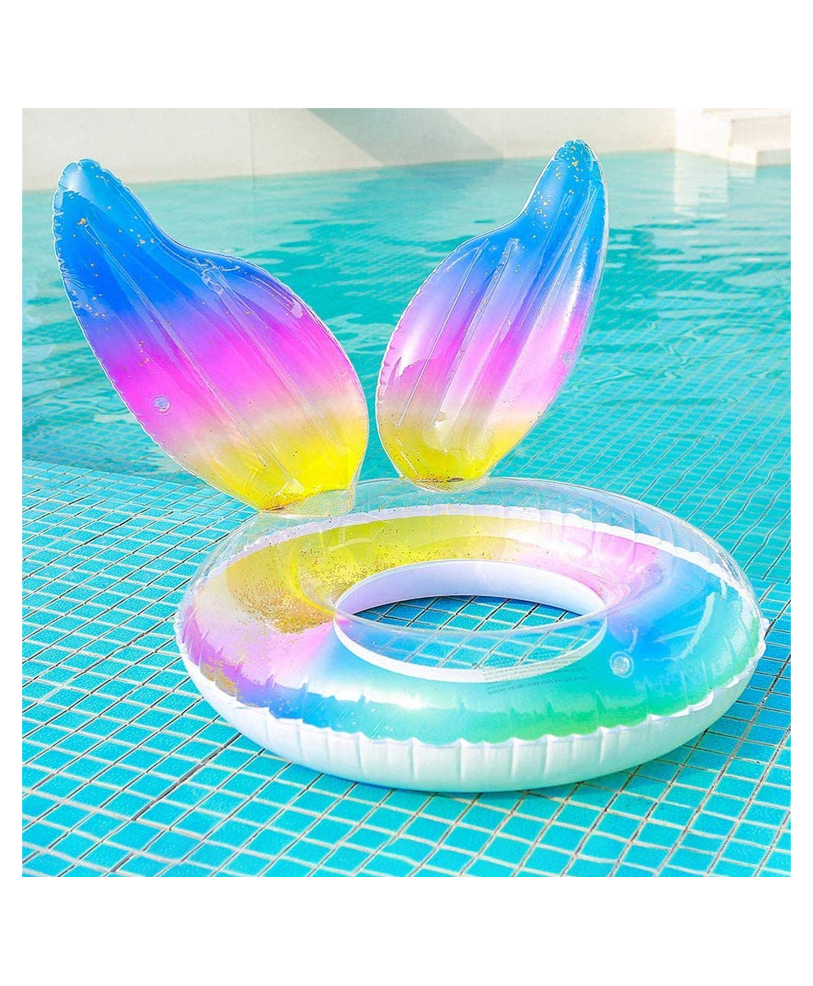 YAMAMA Inflatable Angel Swimming Tube Ring, Beach Pool Inflatable Swimming Ring Tube for Kids - Multicolor-image-36