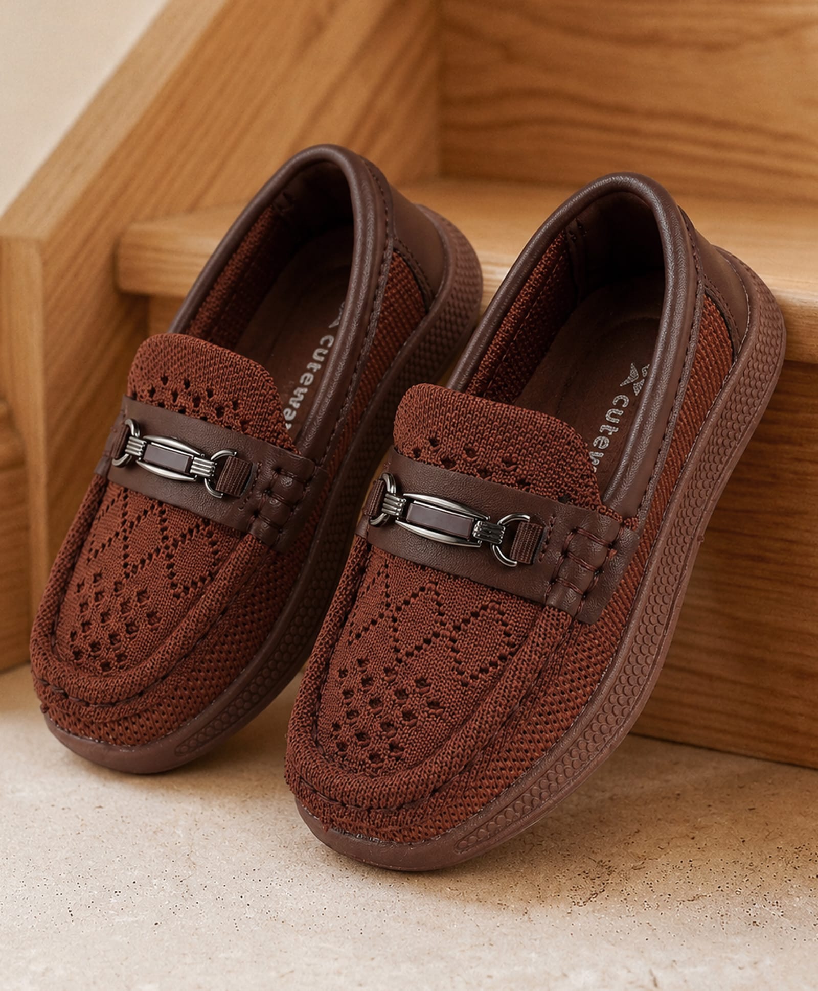 Cute Walk by Babyhug Slip On Formal & Party Wear Shoes With Applique -Brown-image-6
