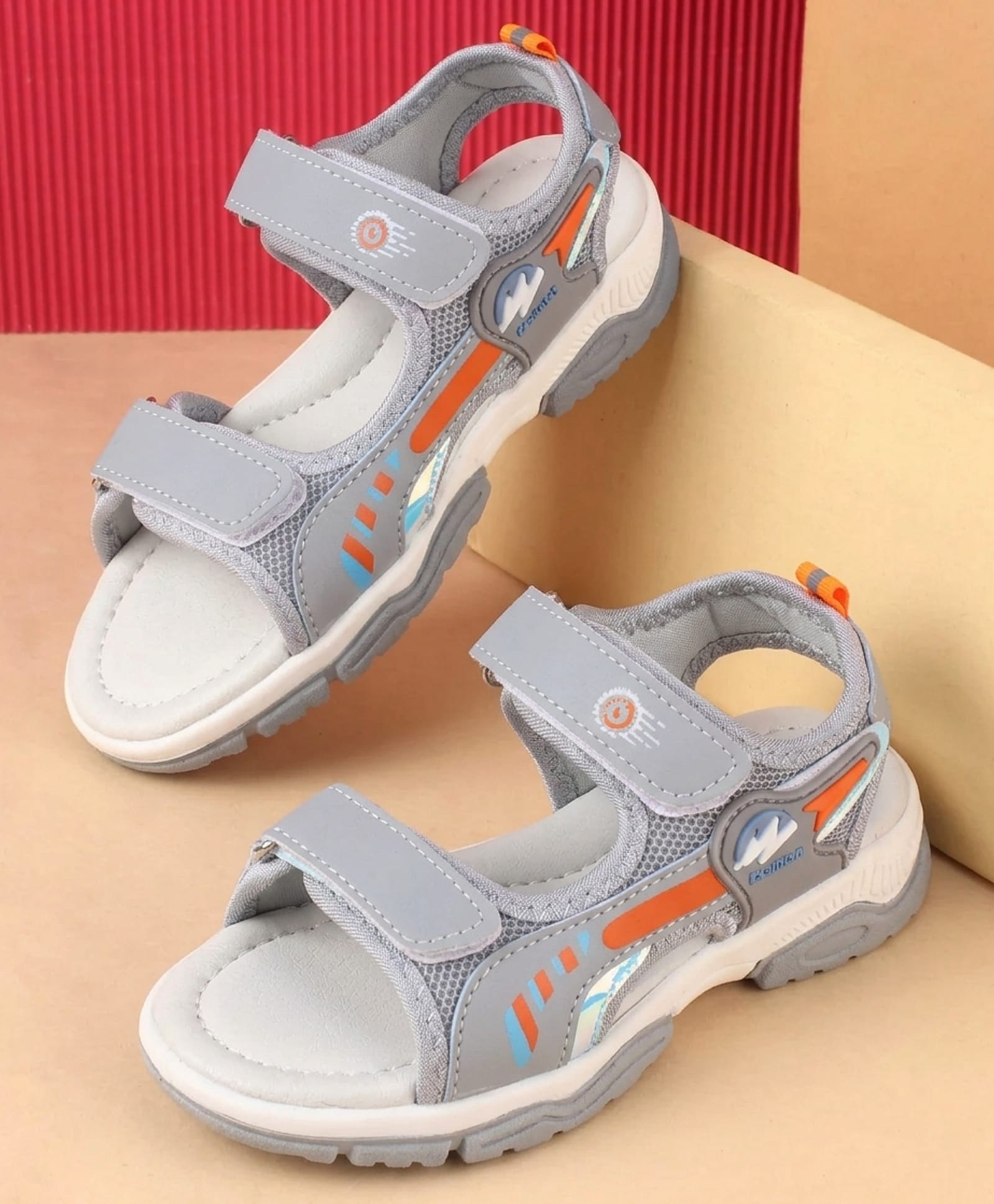Cute Walk by Babyhug Velcro Closure Solid Sandal - Grey-picture-11