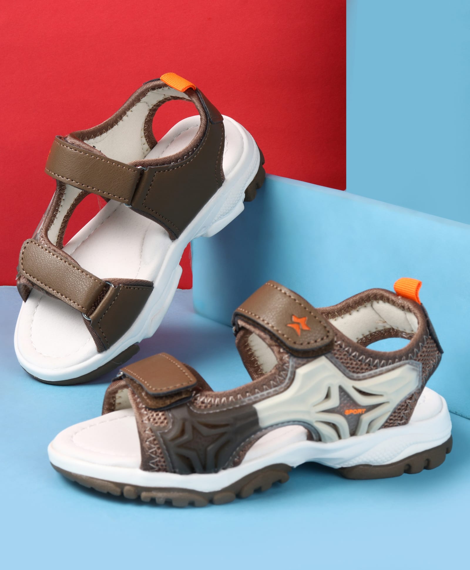 Cute Walk by Babyhug Velcro Closure Solid Sandal - Brown-picture-27