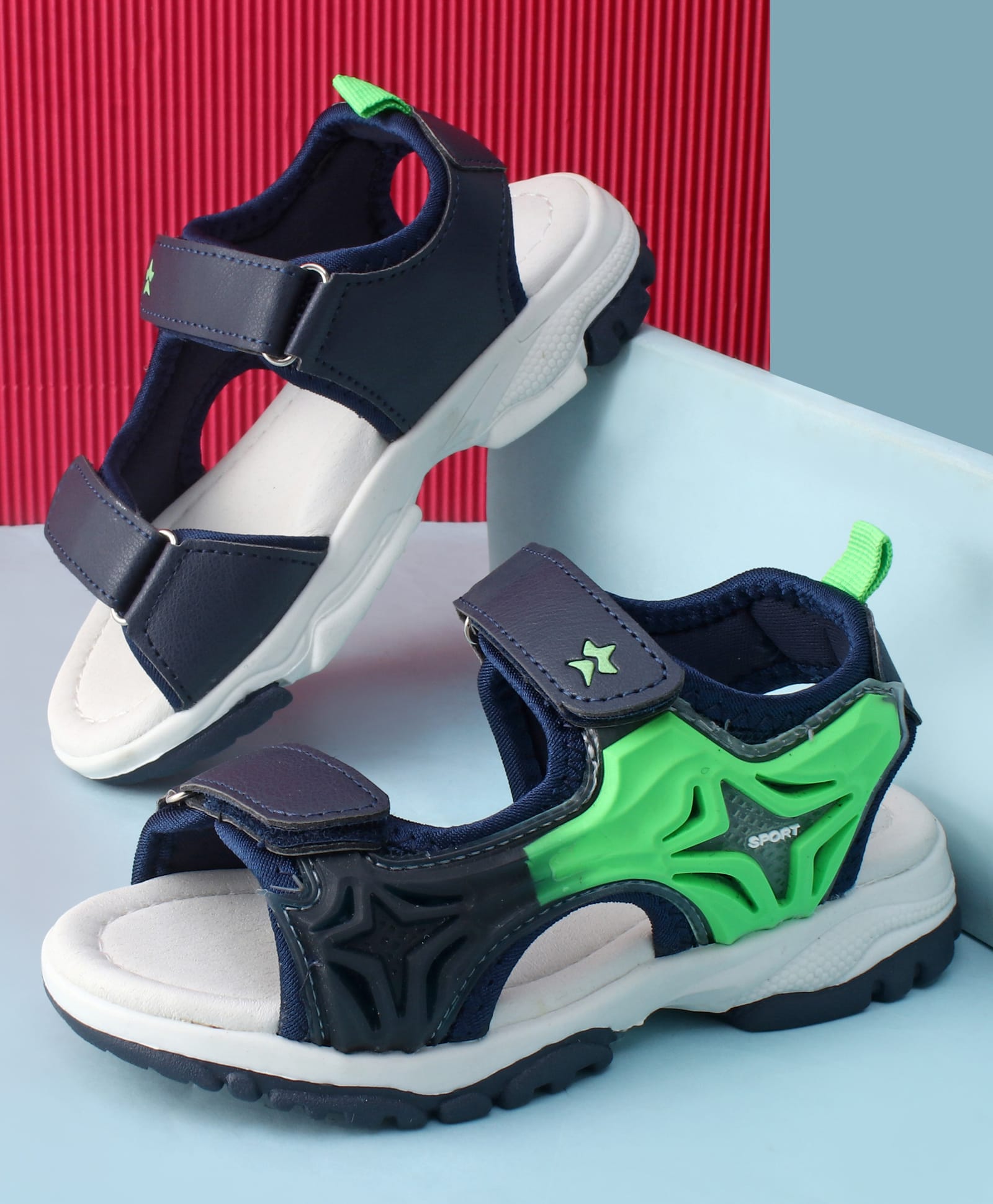 Cute Walk by Babyhug Velcro Closure Solid Sandal - Navy Blue-picture-18