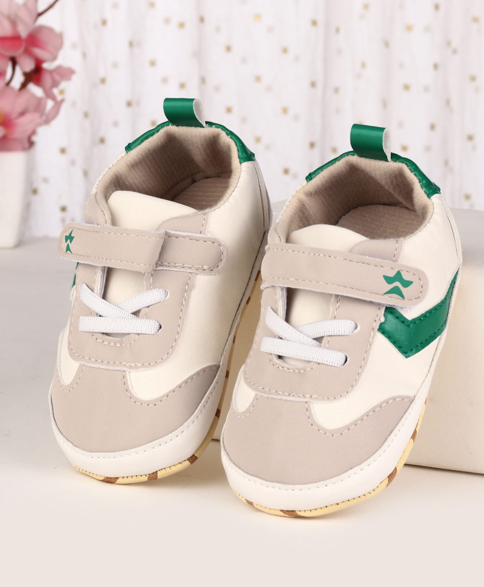 Cute Walk by Babyhug Velcro Closure Solid Color Booties - White-image-21