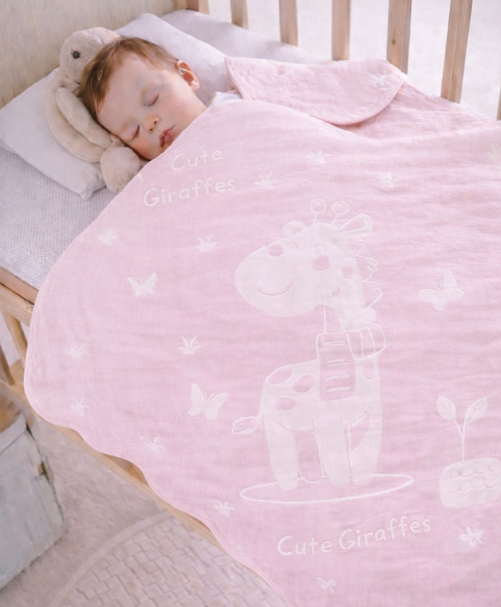 Totilo Muslin Baby Summer Blanket Pastel Colours - Ultra Soft Breathable Swaddle Wrap-pink-image-15