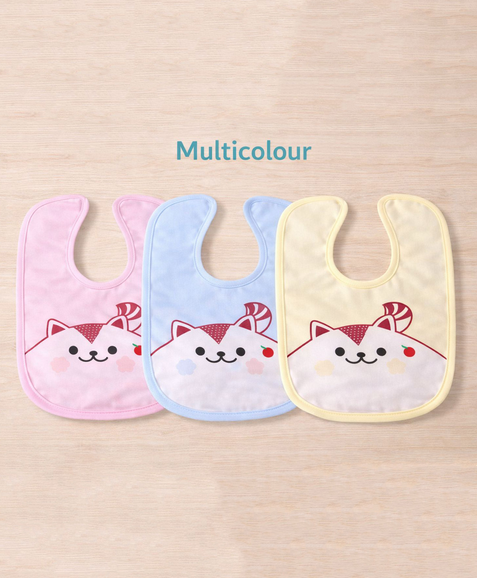 Totilo cute Cat Print Baby Bib - Soft & Absorbent Feeding Apron for Infants - (Pack of 3 )-image-3