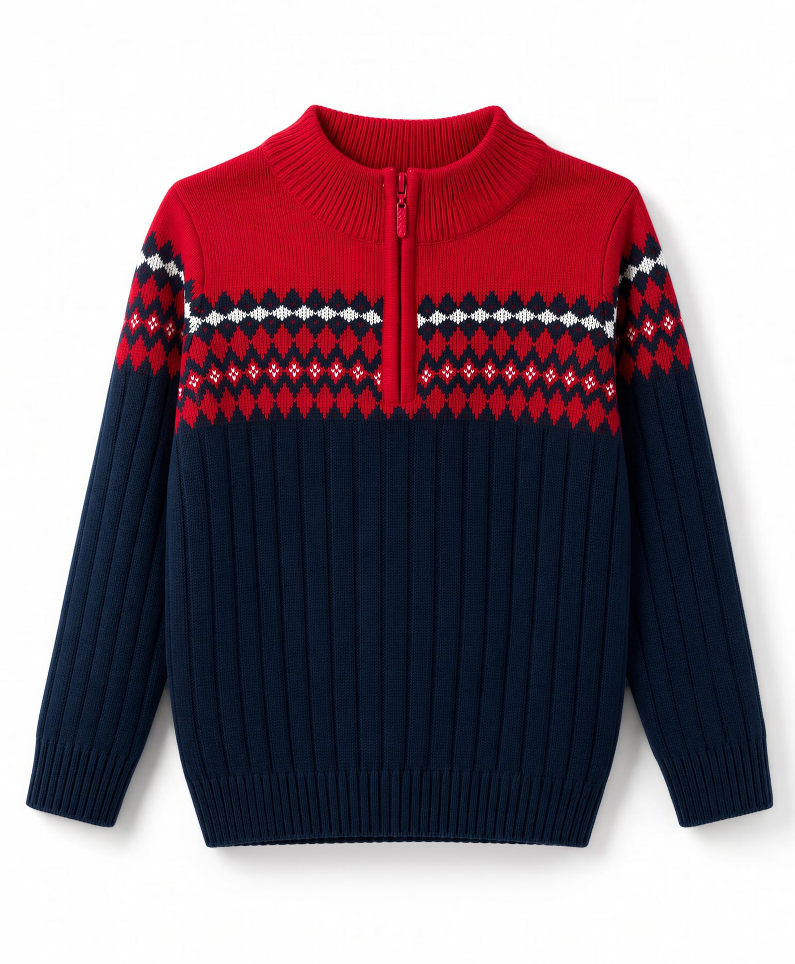 Pine Kids Knit Full Sleeves Pullover Sweater With Design - Navy Blue-picture-28