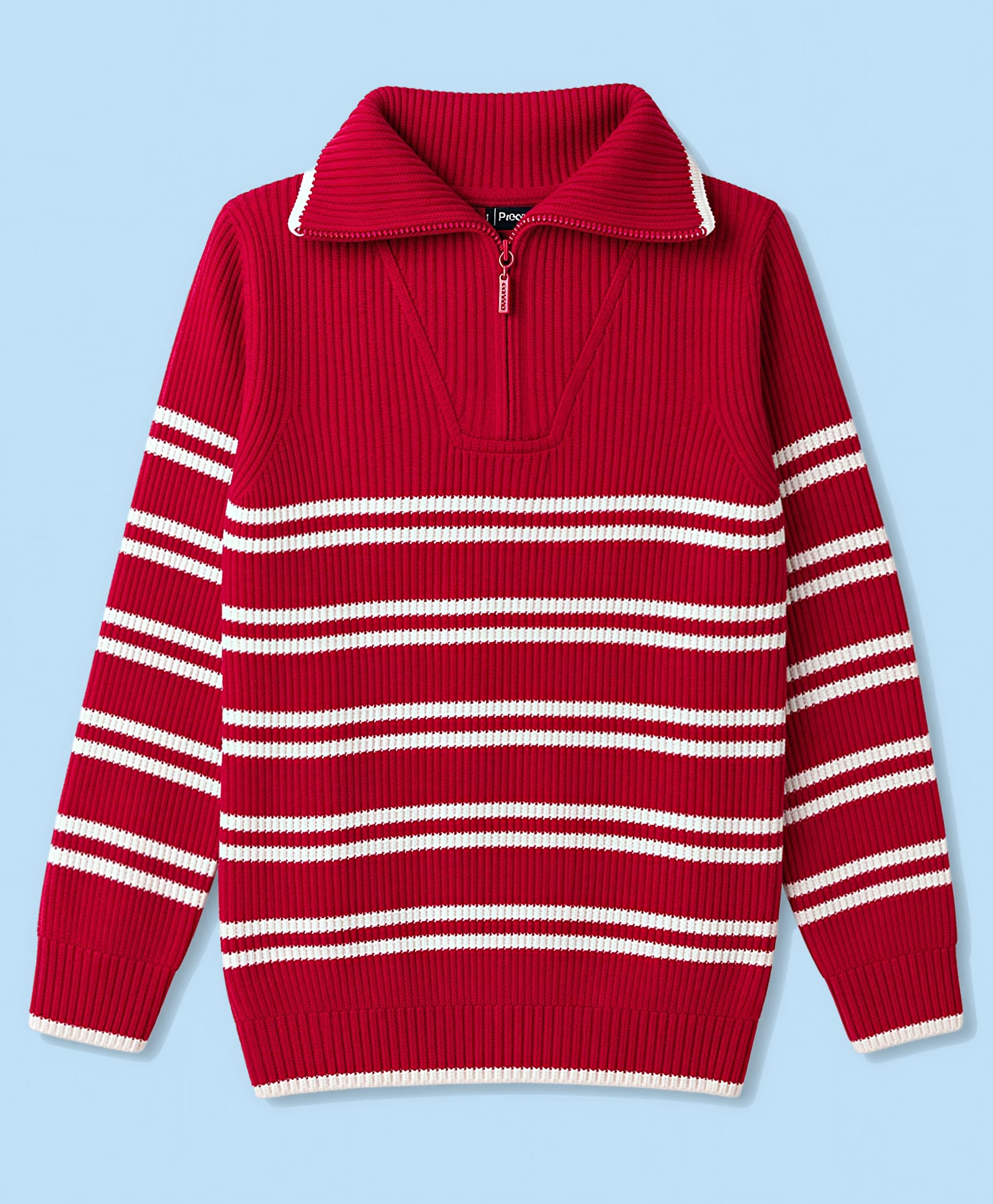 Pine Kids Knit Full Sleeves Striped Pullover Sweater- Red-picture-18