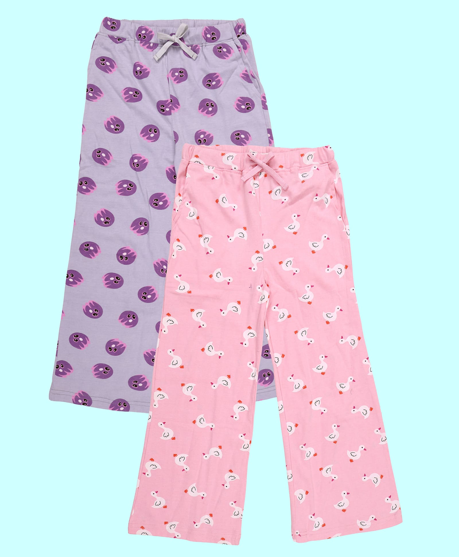 Kiddopanti Cotton Knit Pack Of 2 Poltergeist & Ducks Printed Pajamas-image-17