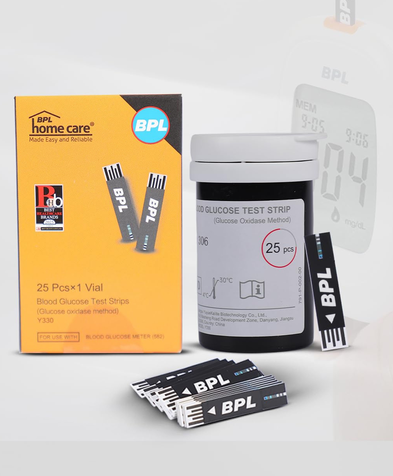 BPL Medical Technologies Blood Gluco Test Strips for Instant Accurate Blood Sugar Test at Home, Clinic & Hospital|Vial of 25 Test Strips - Black-image-2