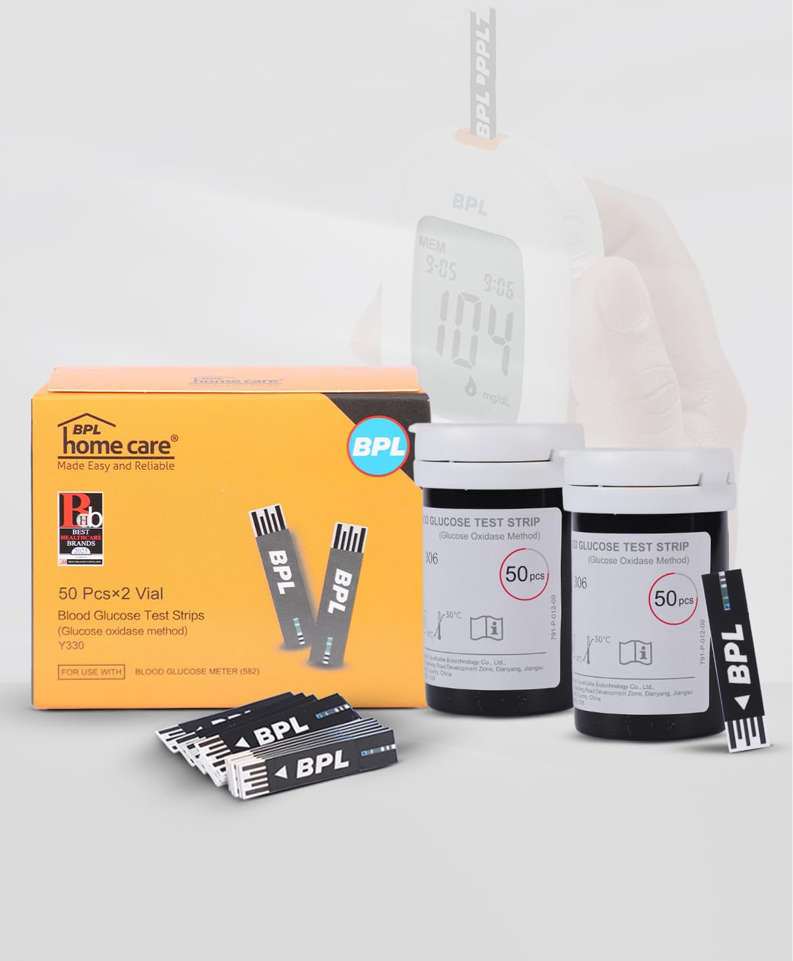BPL Medical Technologies Blood Gluco Test Strips for Instant Accurate Blood Sugar Test at Home, Clinic & Hospital|Vial of 100 (50x2) Test Strips - Black-image-11