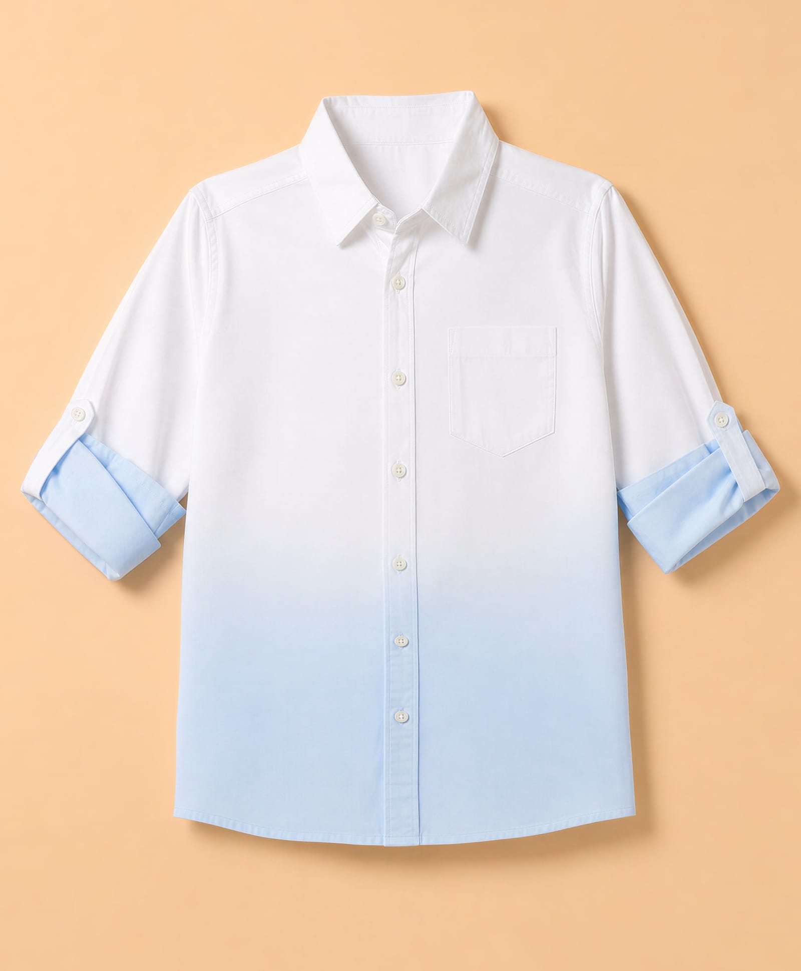 Pine Kids Cotton Woven Ombre Shirt with Full Sleeves in Blue for 4-5 Years-picture-18