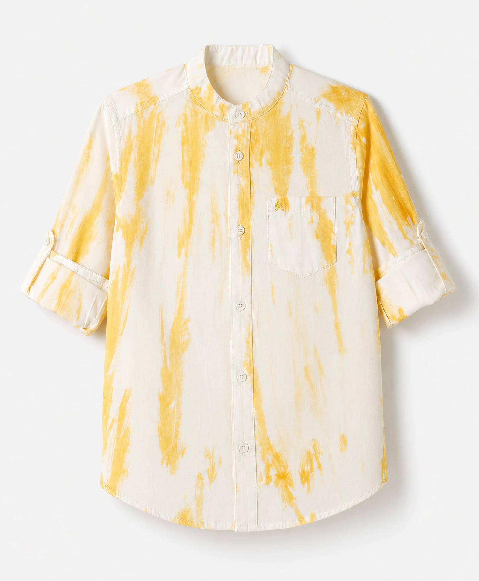 Pine Kids Cotton Woven Shirt with Full Sleeves and Tie & Dye Print - Yellow-image-41