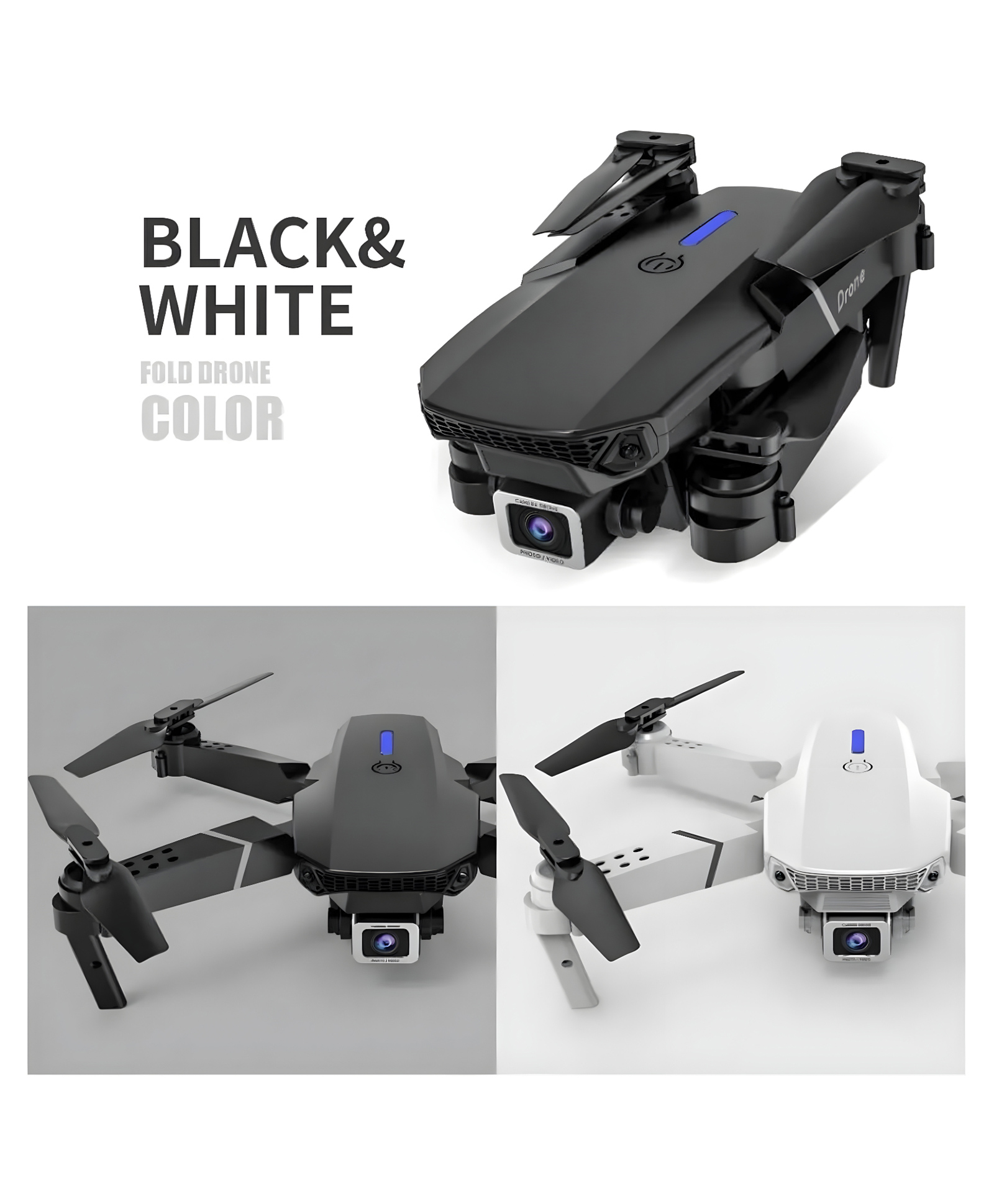 NEGOCIO Foldable 4K Drone with HD Camera, Remote Control, Long Flight Time, and Advanced Features for Photography and Aerial Views For Kids - PACK OF 1 - COLOR MAY VARY-image-42